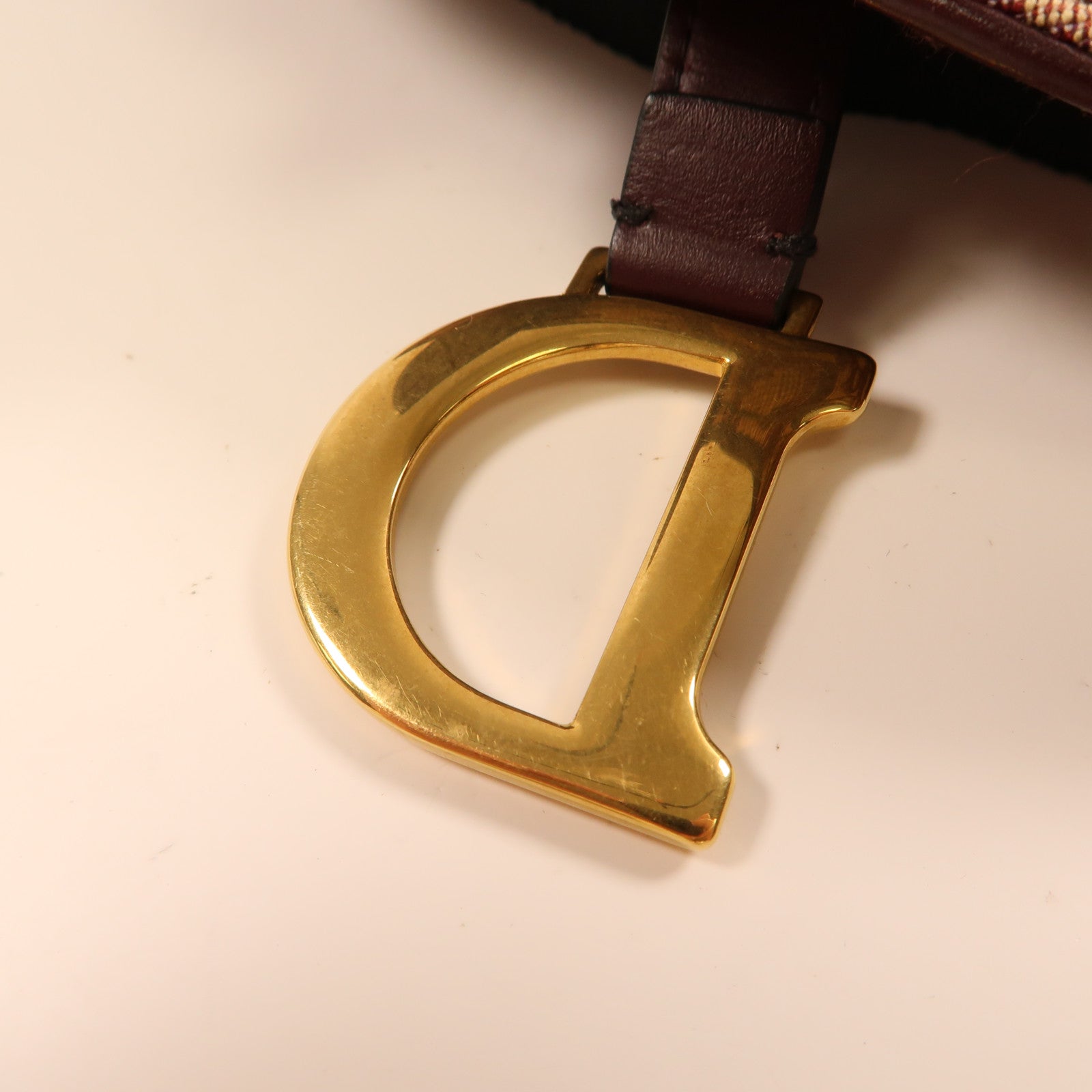 Dior 帆布Saddle Belt Bag金扣腰包紅色