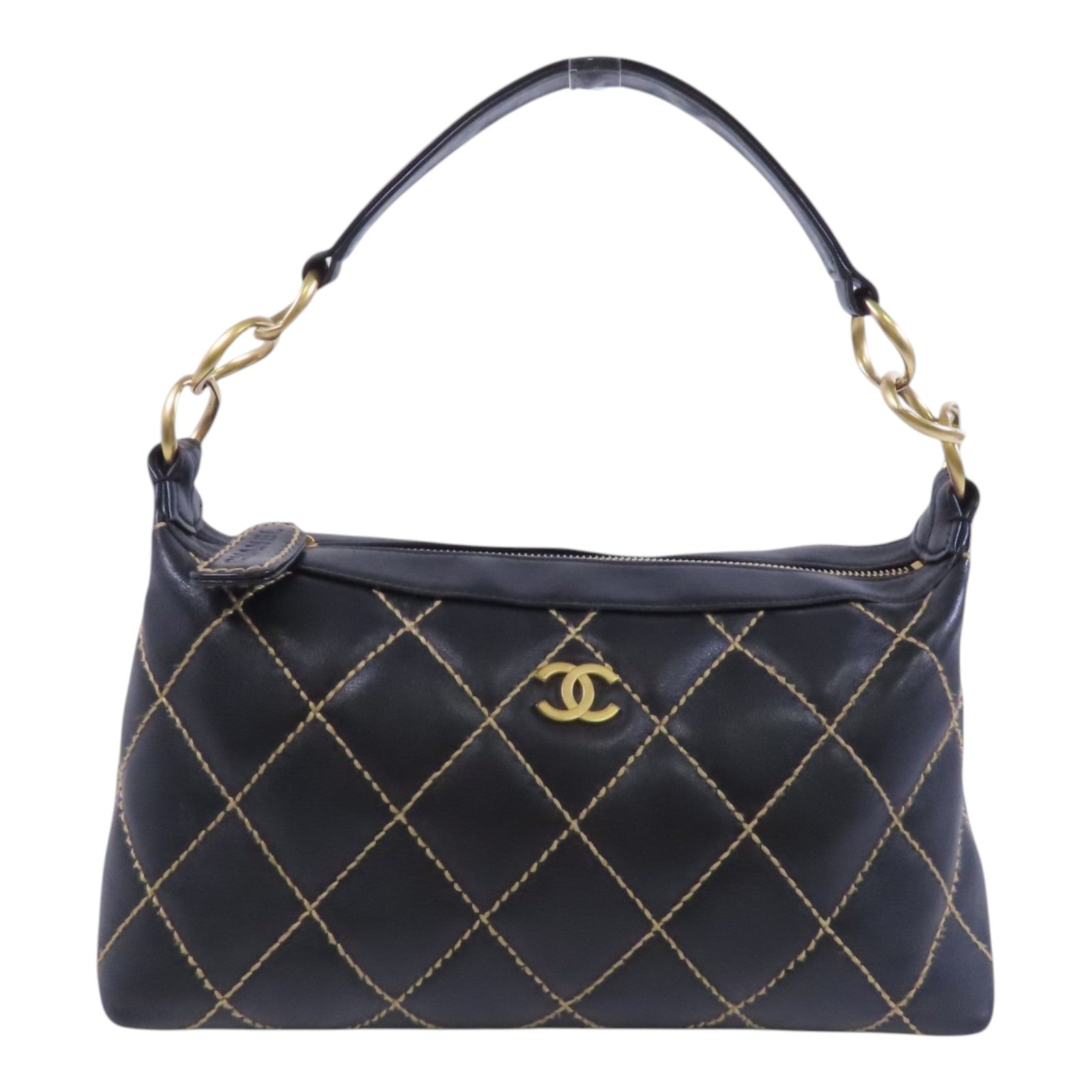 CHANEL 牛皮皮革Shoulder Bag金扣肩背袋