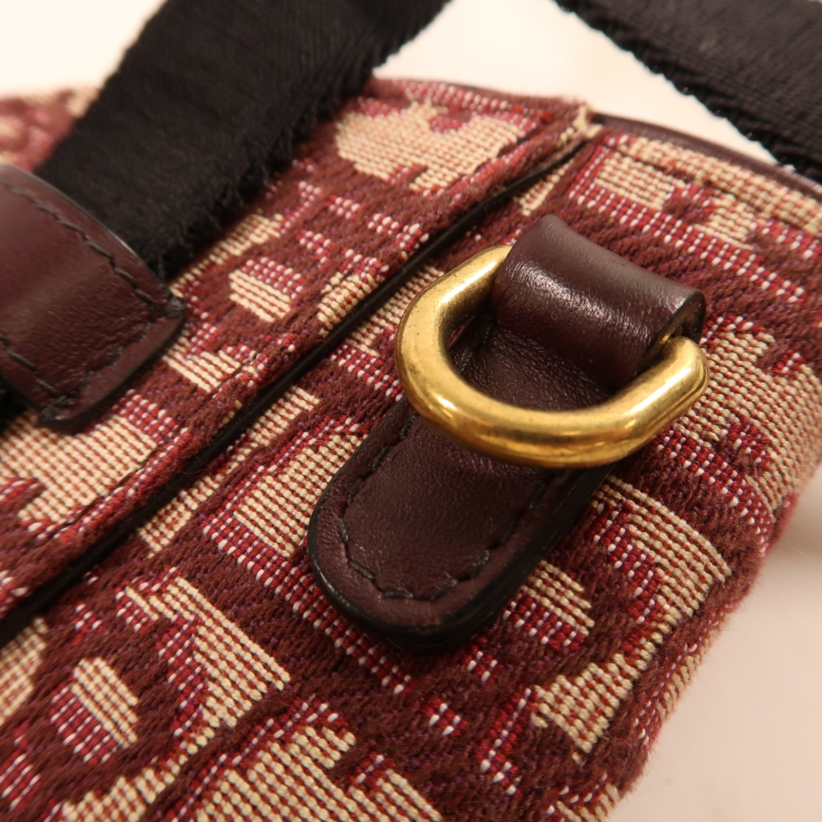 Dior 帆布Saddle Belt Bag金扣腰包紅色