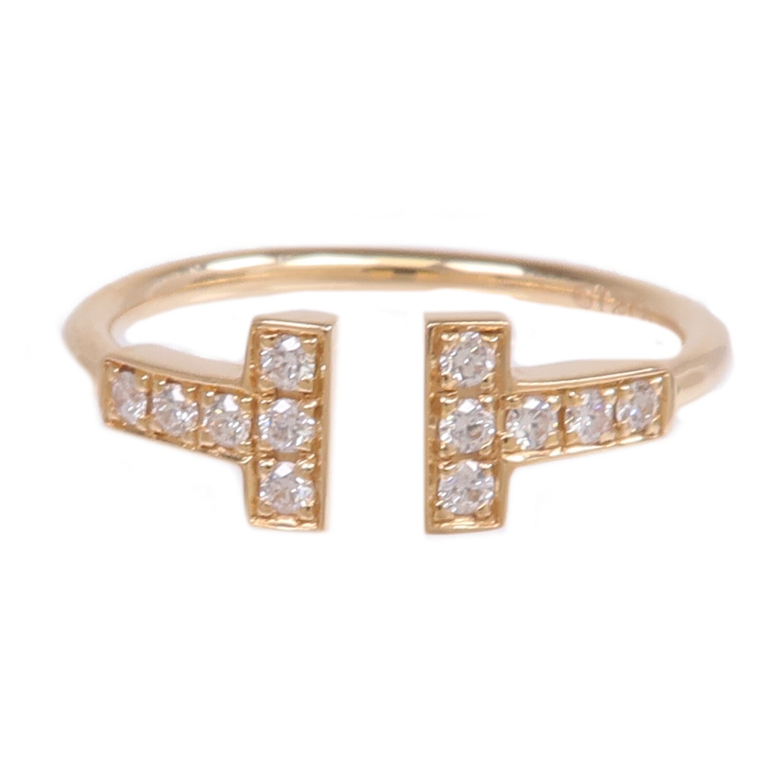 TIFFANY&CO 18K玫瑰金T Wire Diamond Ring戒指US#6.25