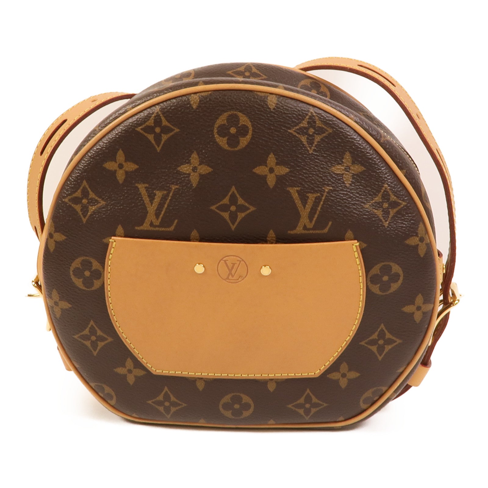 LOUIS VUITTON Monogram Boite Chapeau Souple金扣肩背袋棕色
