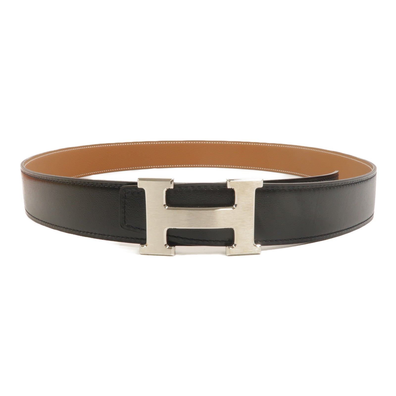 HERMES Swift/Togo皮革H Belt 95cm皮帶Noir/Gold