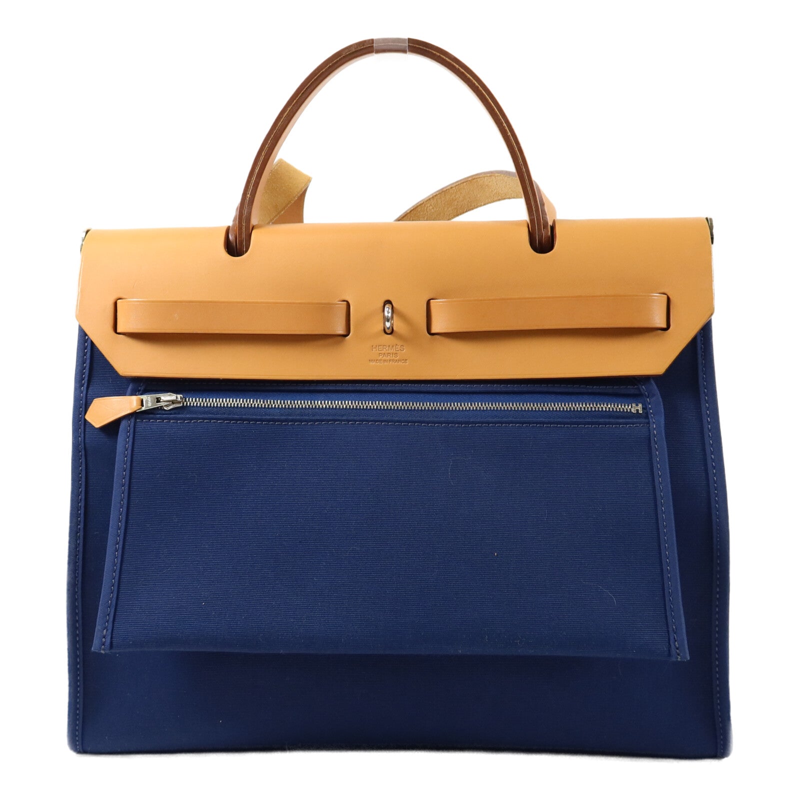 HERMES 帆布Herbag PM手挽肩背兩用袋Blue