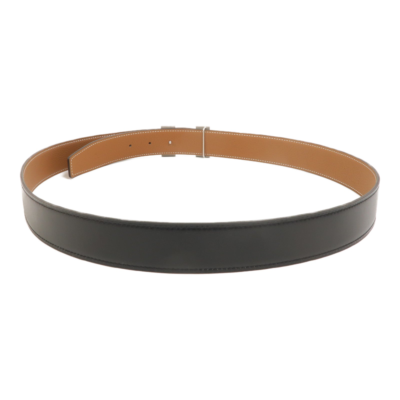 HERMES Swift/Togo皮革H Belt 95cm皮帶Noir/Gold