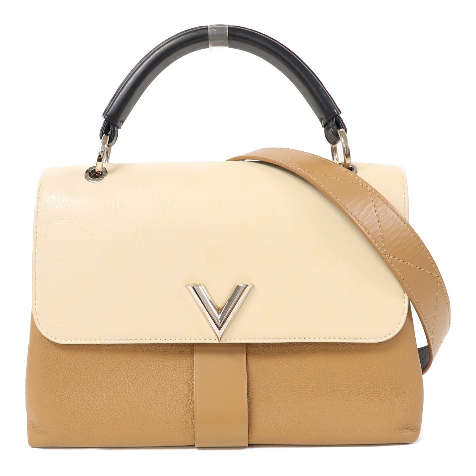 LOUIS VUITTON (PRICE DOWN) LV SHW Very One Handle 2 Way Shoulder Bag Calfskin Leather Beige