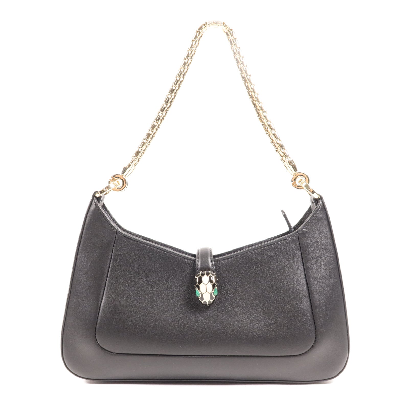 BVLGARI 牛皮皮革Serpenti Baia金扣鏈帶肩背袋