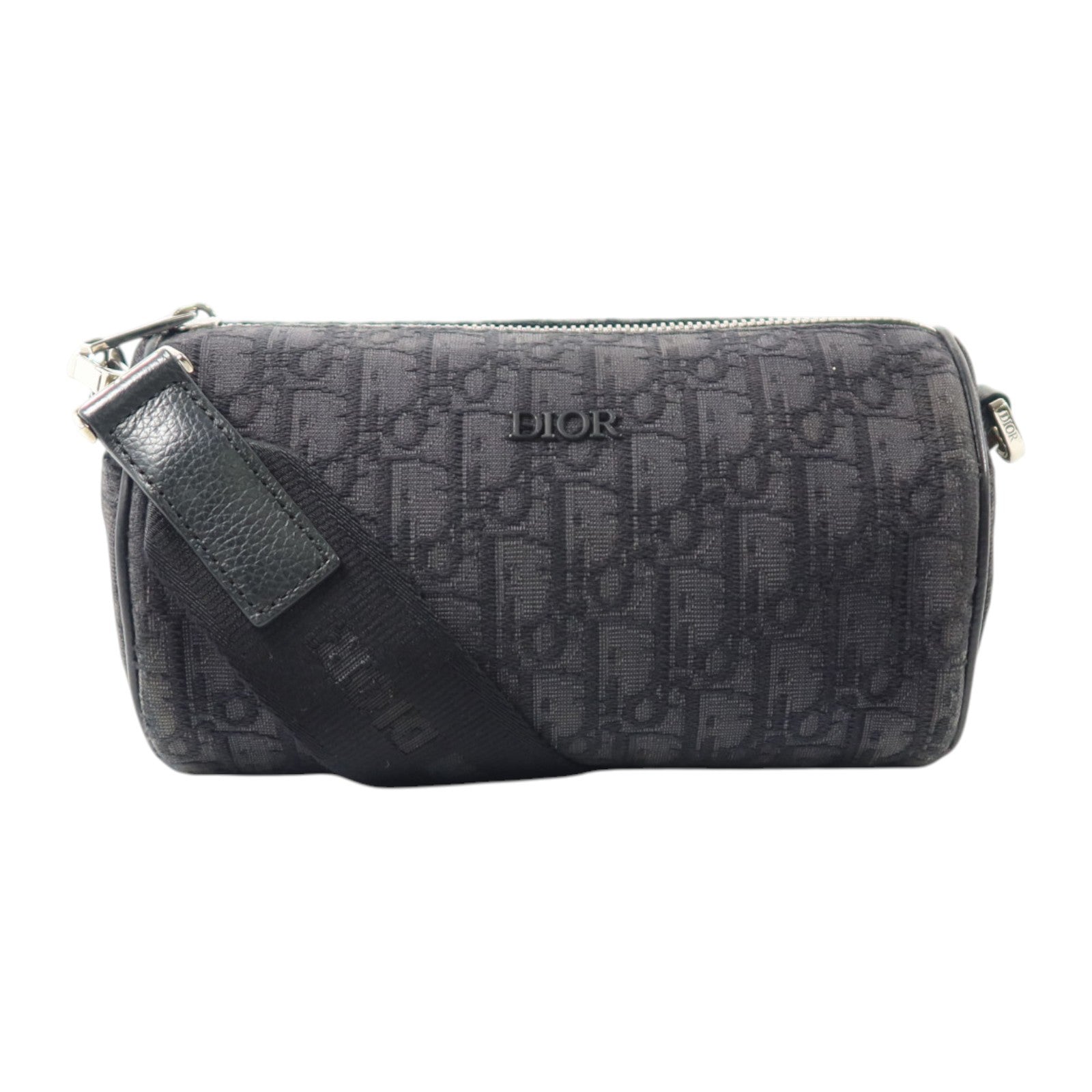 Dior Oblique帆布Mini Roller Messenger銀扣肩背袋