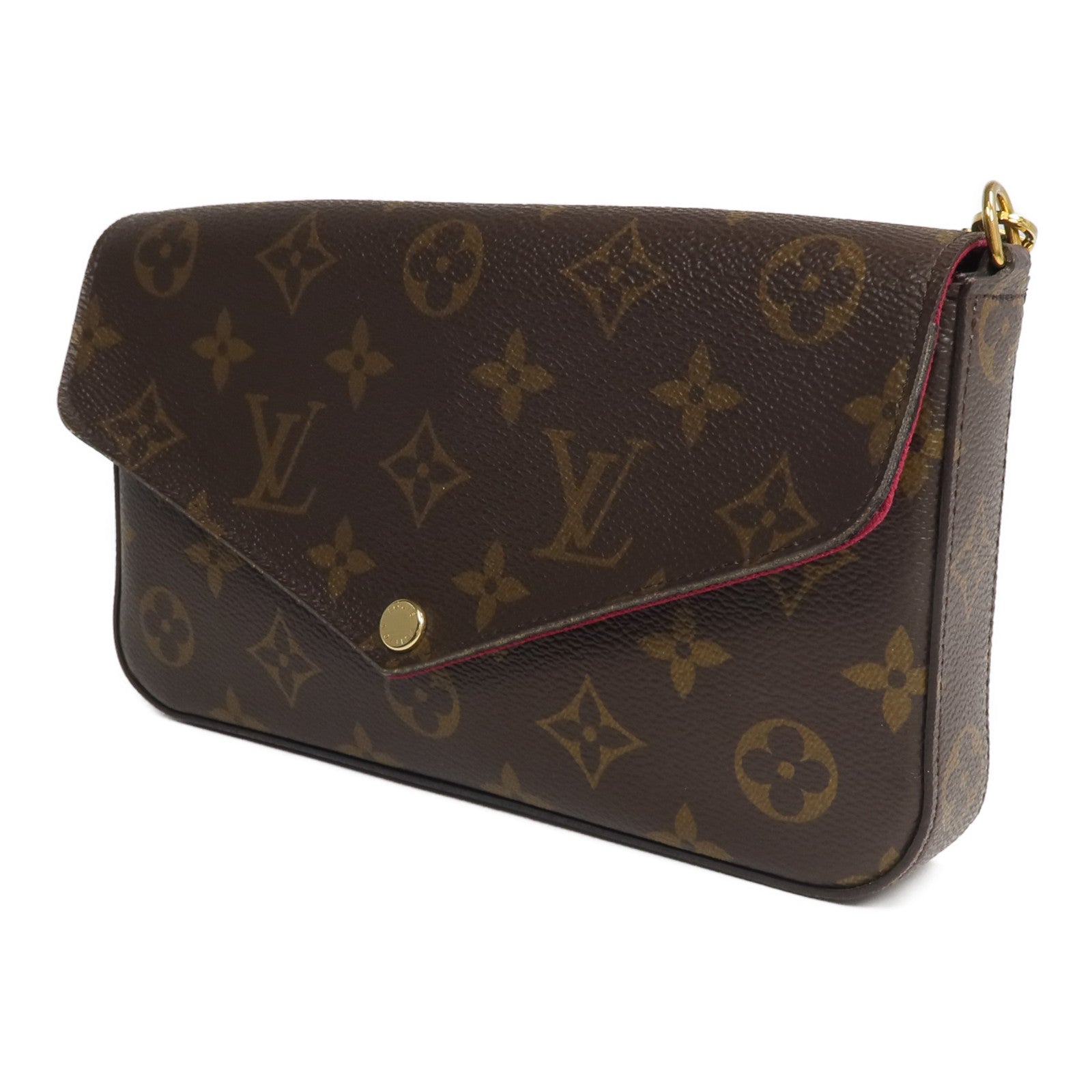 LOUIS VUITTON Monogram Pochette Felicie金扣鏈帶肩背袋