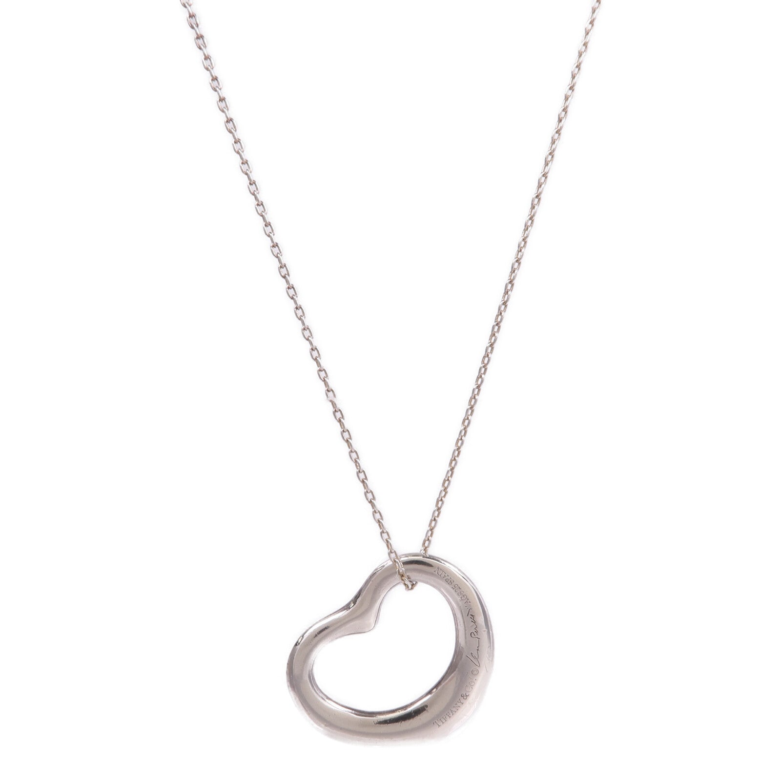 TIFFANY&CO 925純銀Elsa Peretti Open Heart Necklace項鍊
