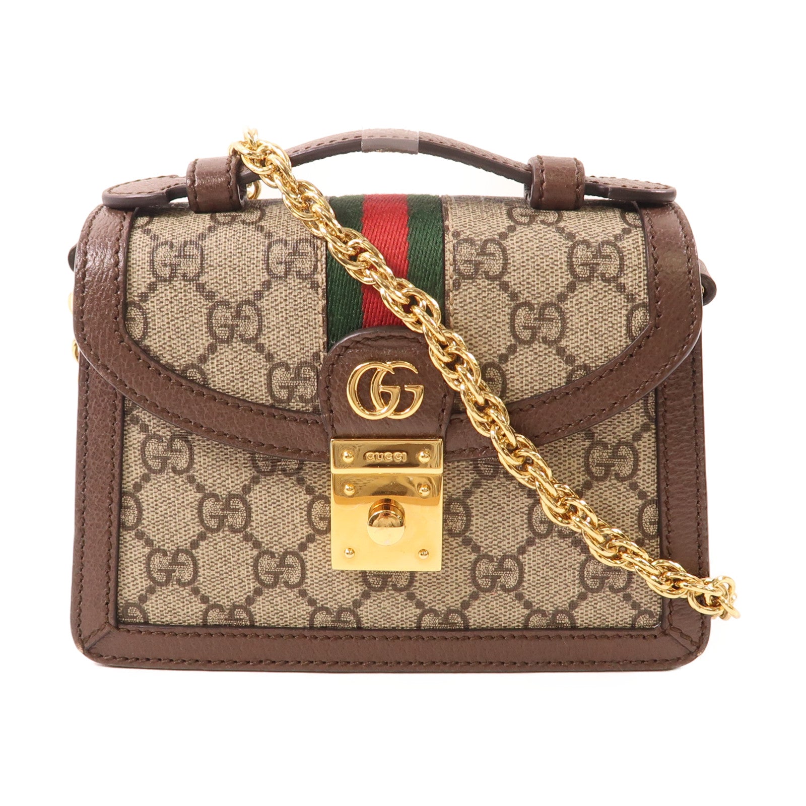 GUCCI 塗層帆布Ophidia GG Mini金扣手挽肩背兩用袋