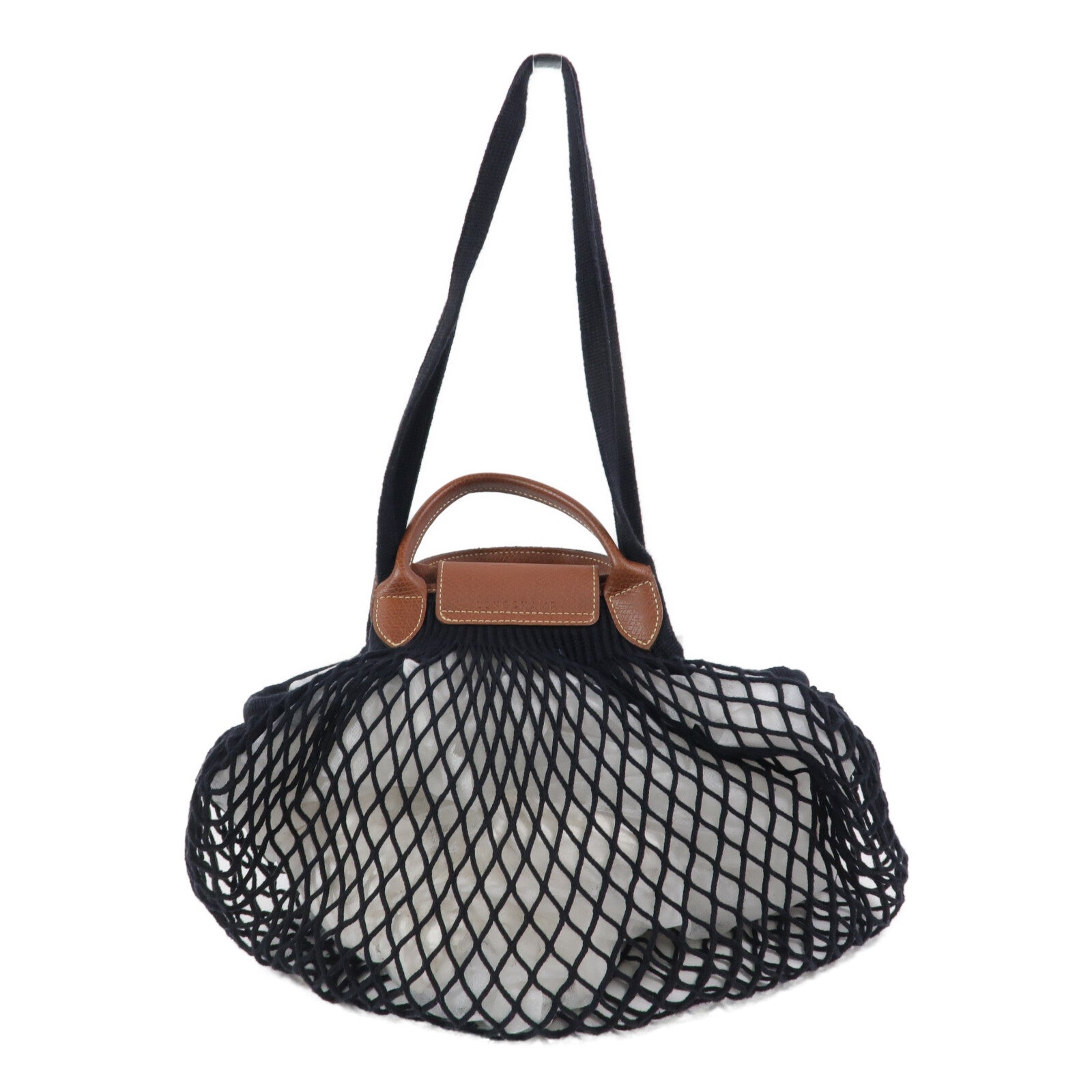 Longchamp 棉質/皮革Hand Bag手挽肩背兩用袋