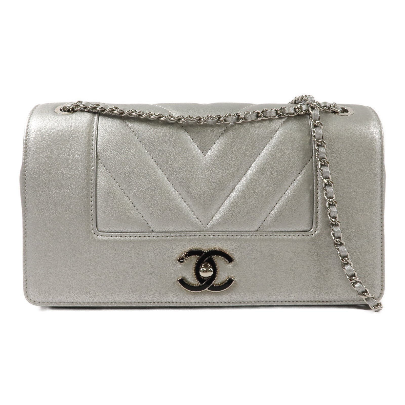 CHANEL 牛皮皮革Mademoiselle Flap Bag鏈帶肩背袋