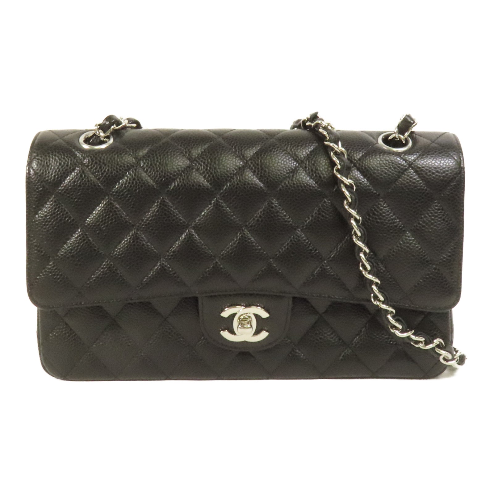 CHANEL 牛皮皮革Classic 25銀扣鏈帶肩背袋