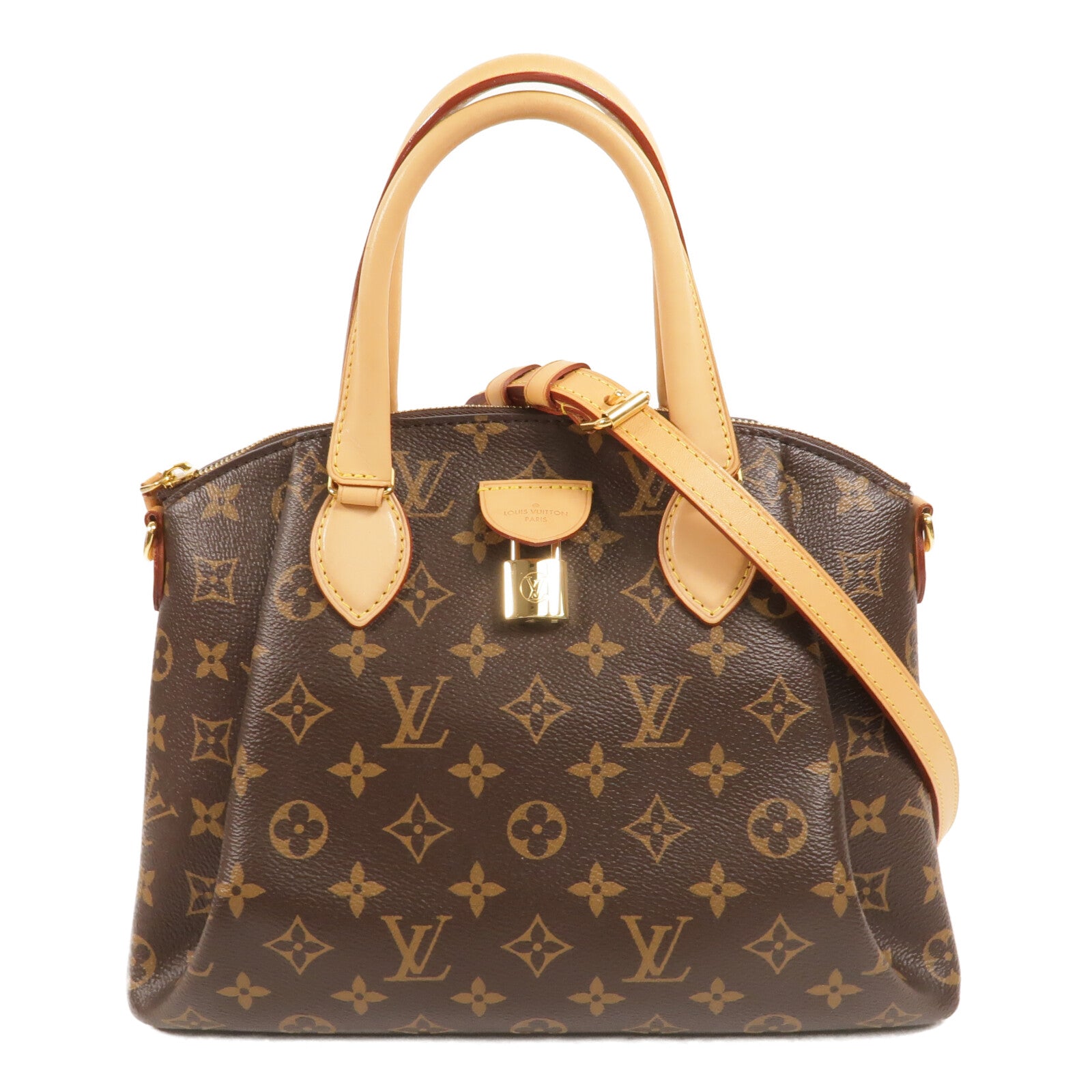 LOUIS VUITTON Monogram Rivoli PM手挽肩背兩用袋棕色