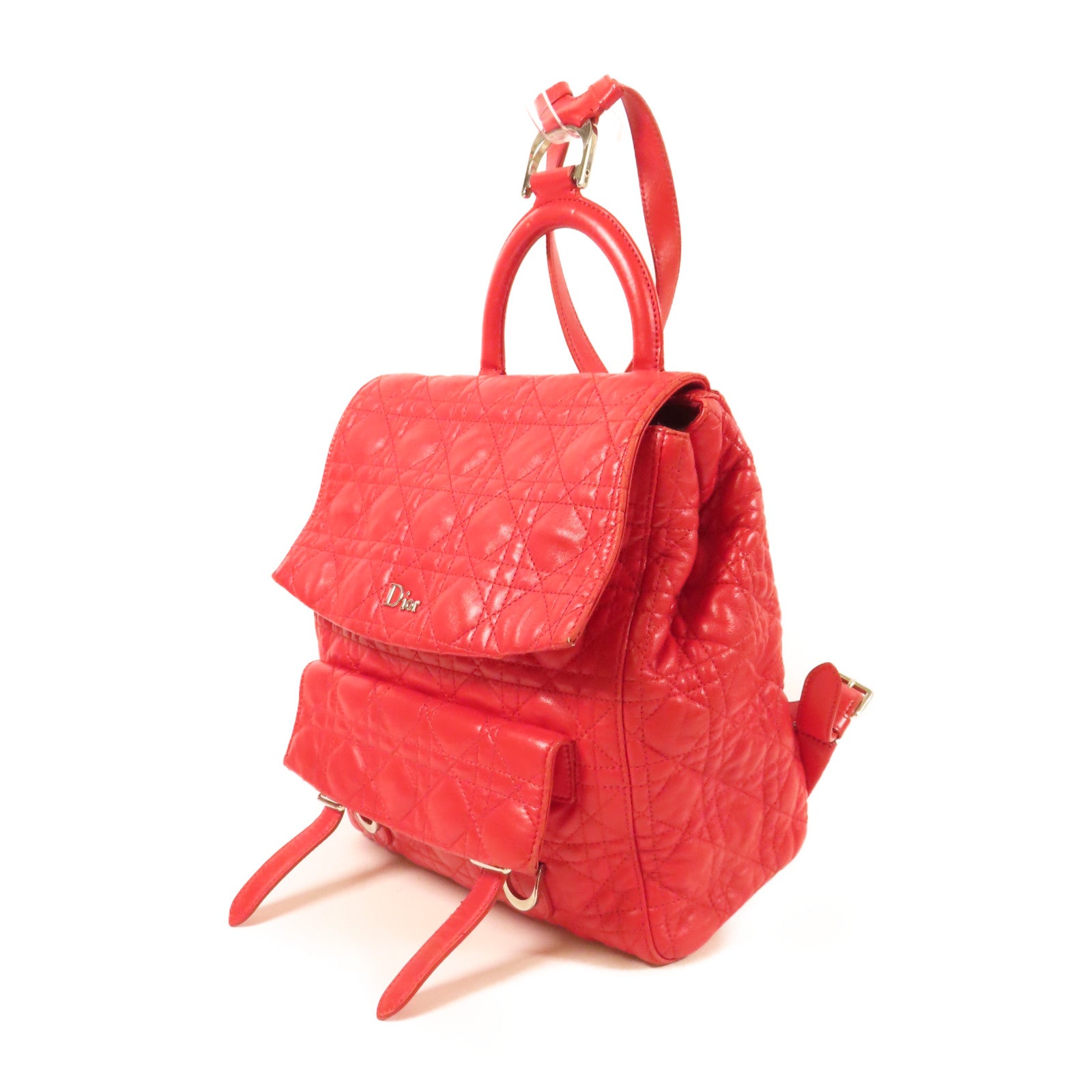 Dior 羊皮皮革Backpack銀扣背包