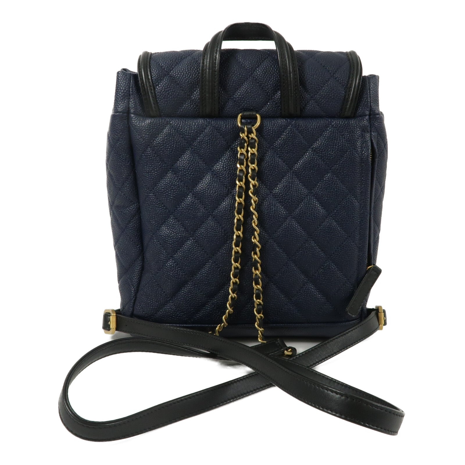 CHANEL 牛皮皮革CC Filigree Backpack鏈帶背包