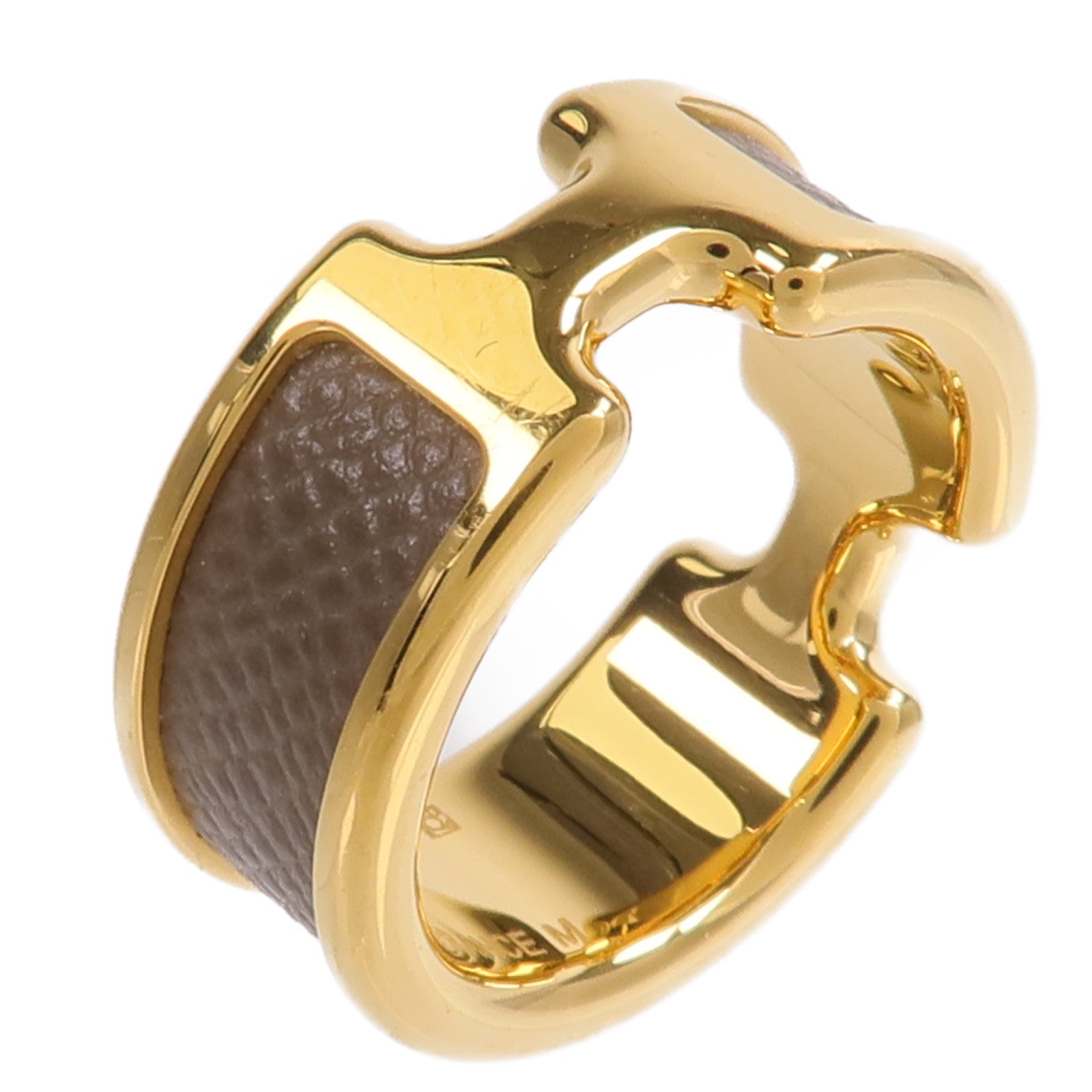 HERMES Metal/Madame皮革Olympe Ring SM戒指