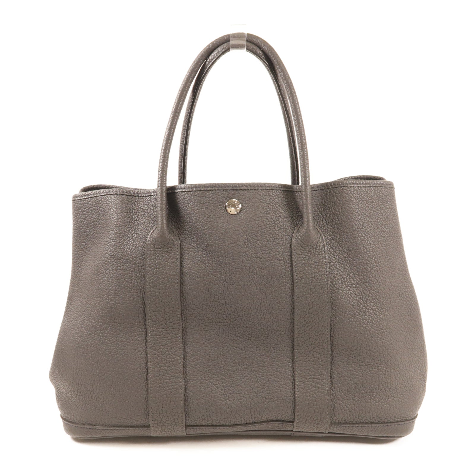 HERMES PHW Garden Party 36 Handbag Negonda Leather Plomb