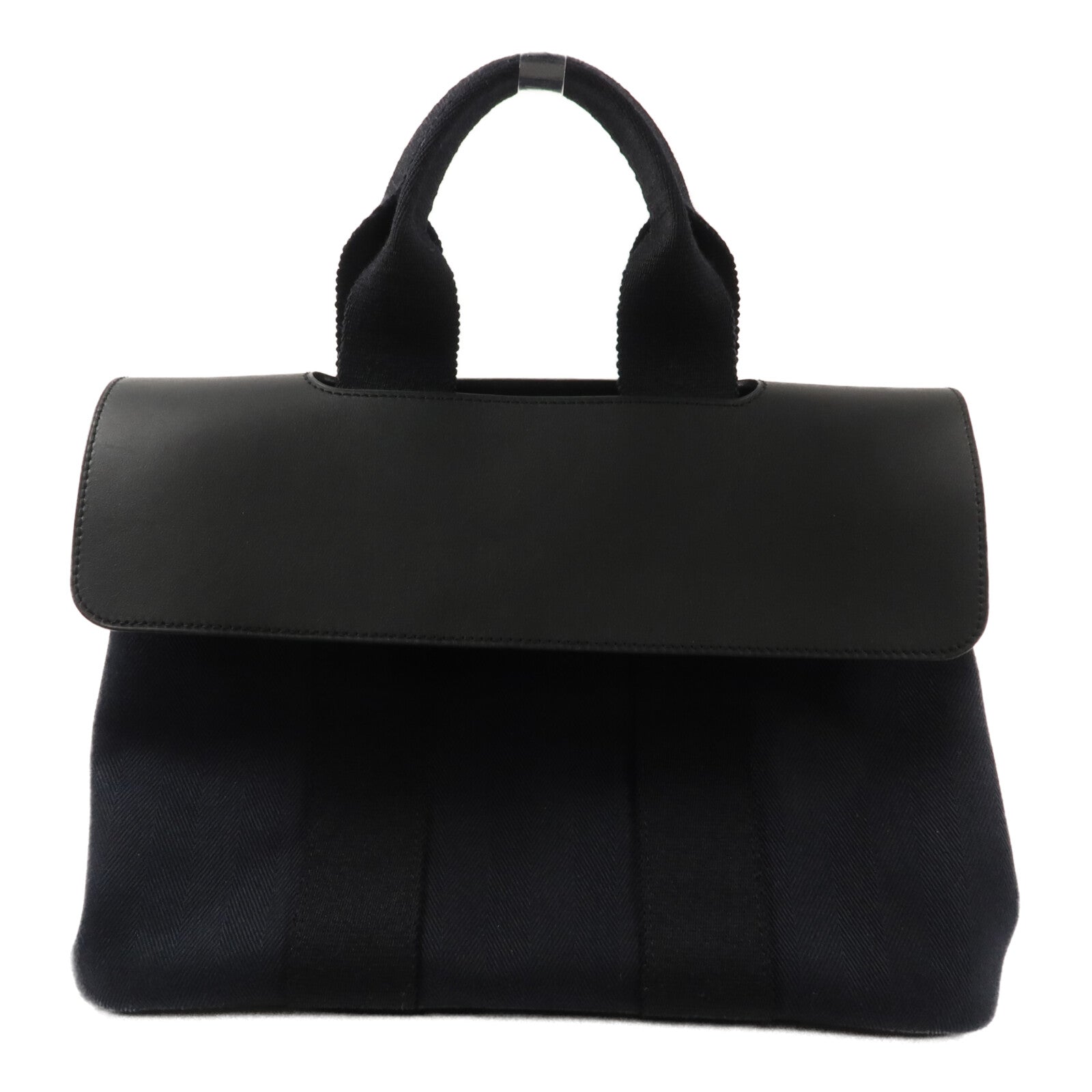 HERMES Toile H帆布Valparaiso PM手挽袋Noir