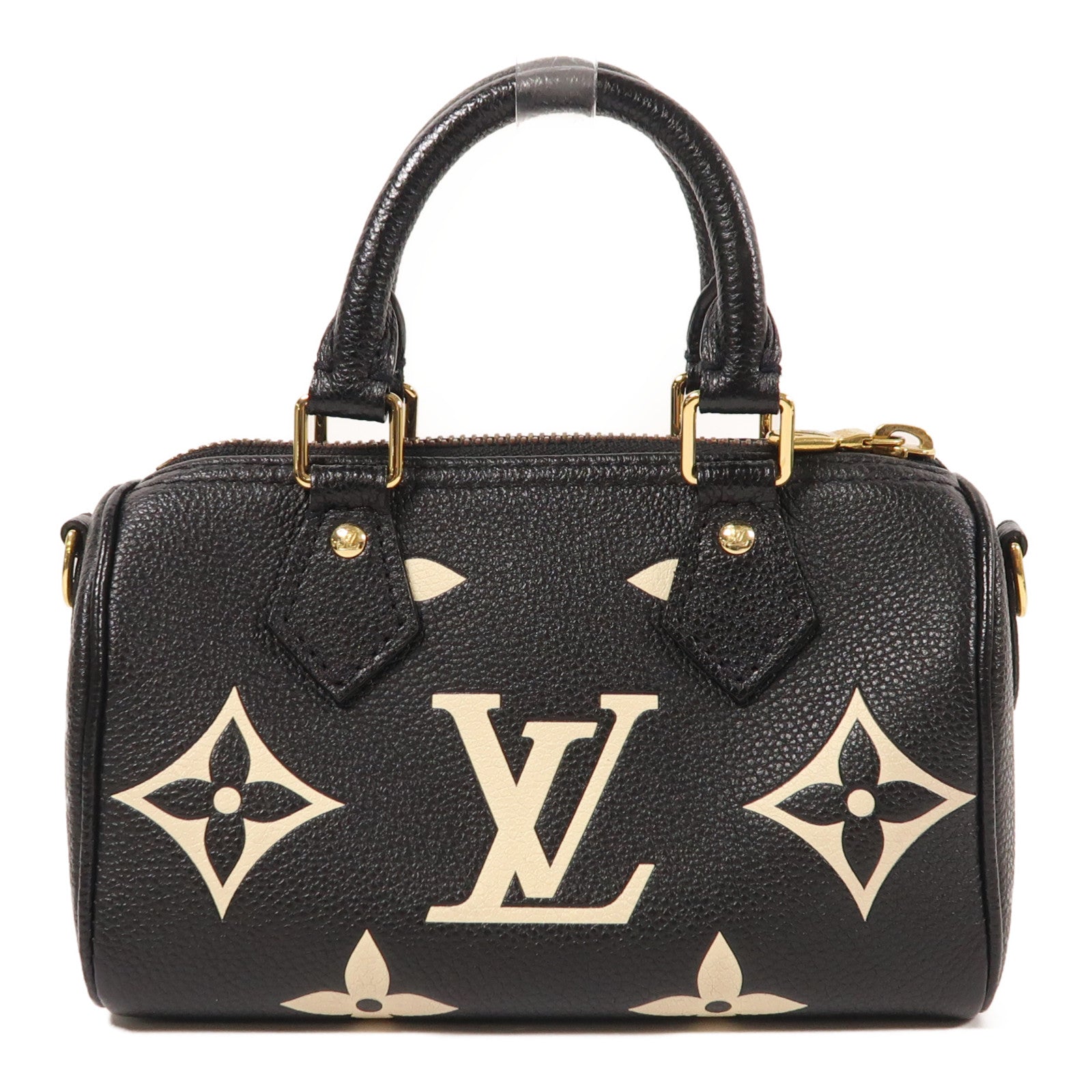 LOUIS VUITTON Monogram Empreinte Nano Speedy金扣手挽肩背兩用袋