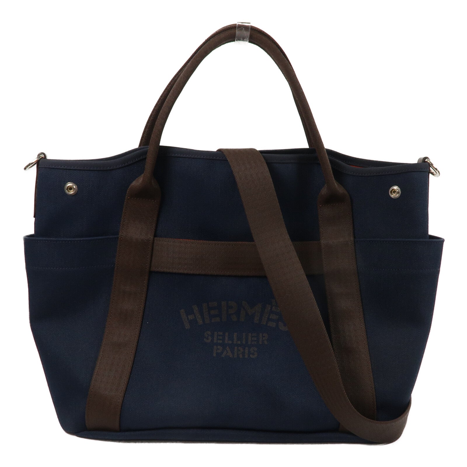 HERMES 帆布Sac De Pansage Groom手挽肩背兩用袋
