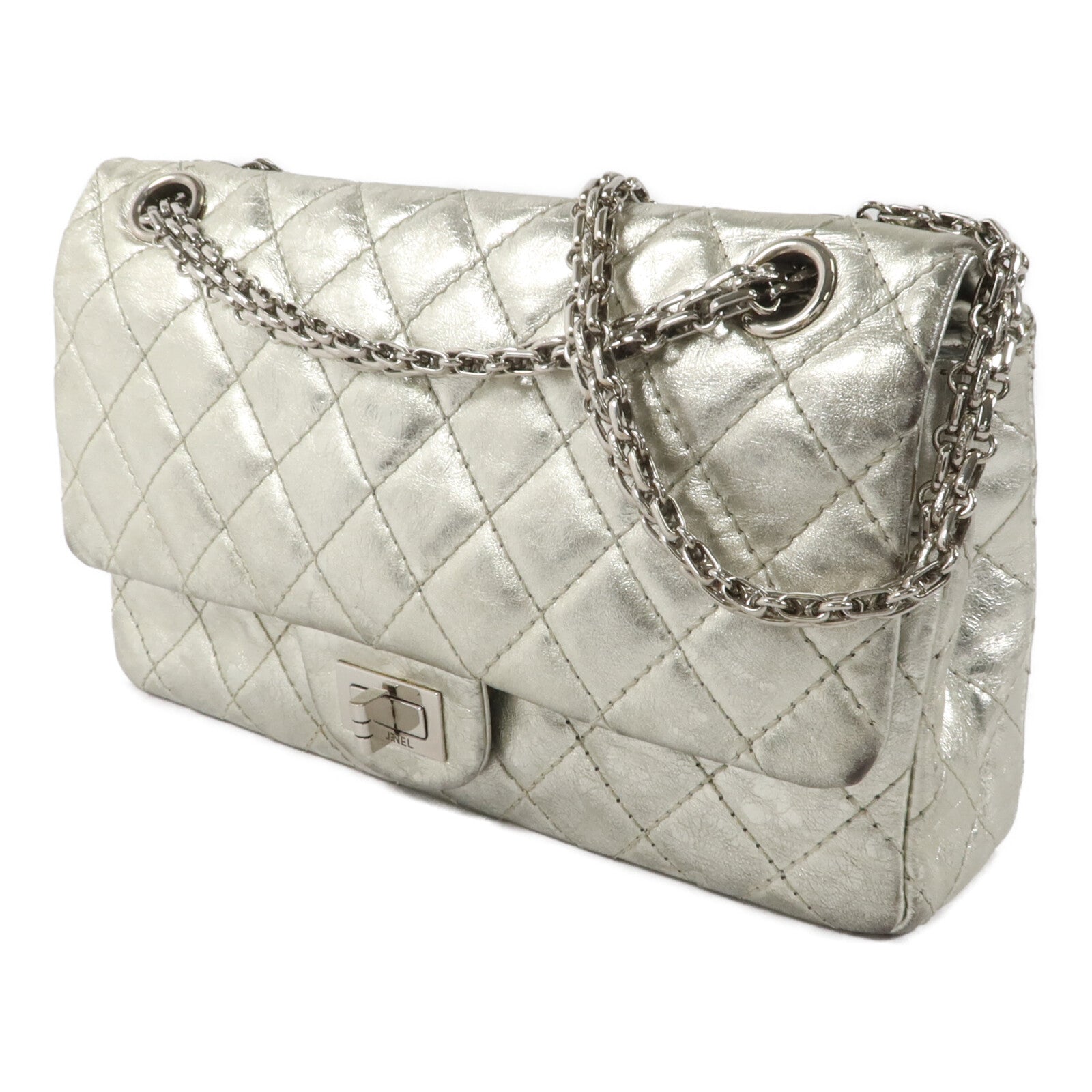 CHANEL 牛皮皮革2.55 Medium鏈帶肩背袋