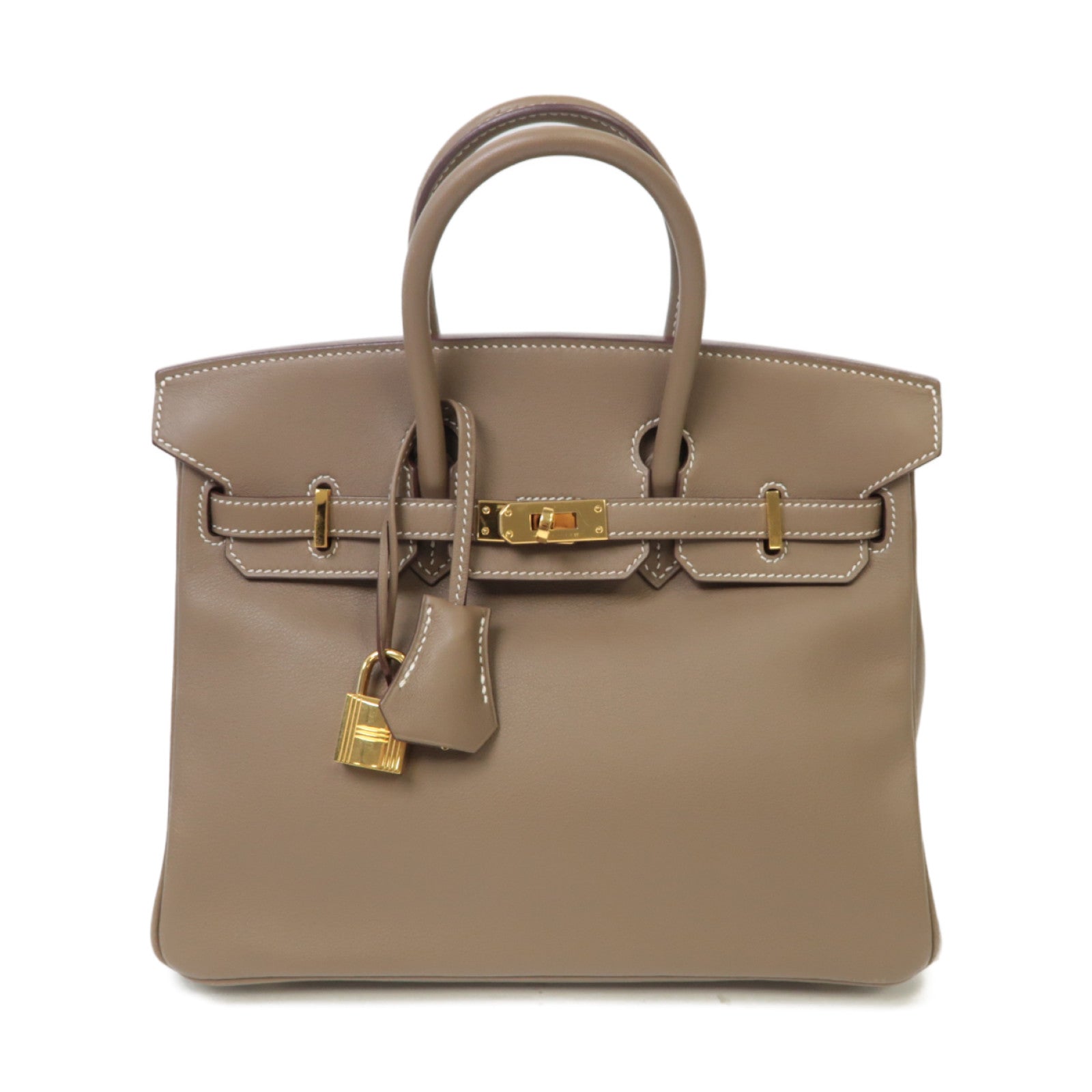 HERMES 【Hermes Fair】Swift皮革Birkin 25金扣手挽袋灰色Etoupe