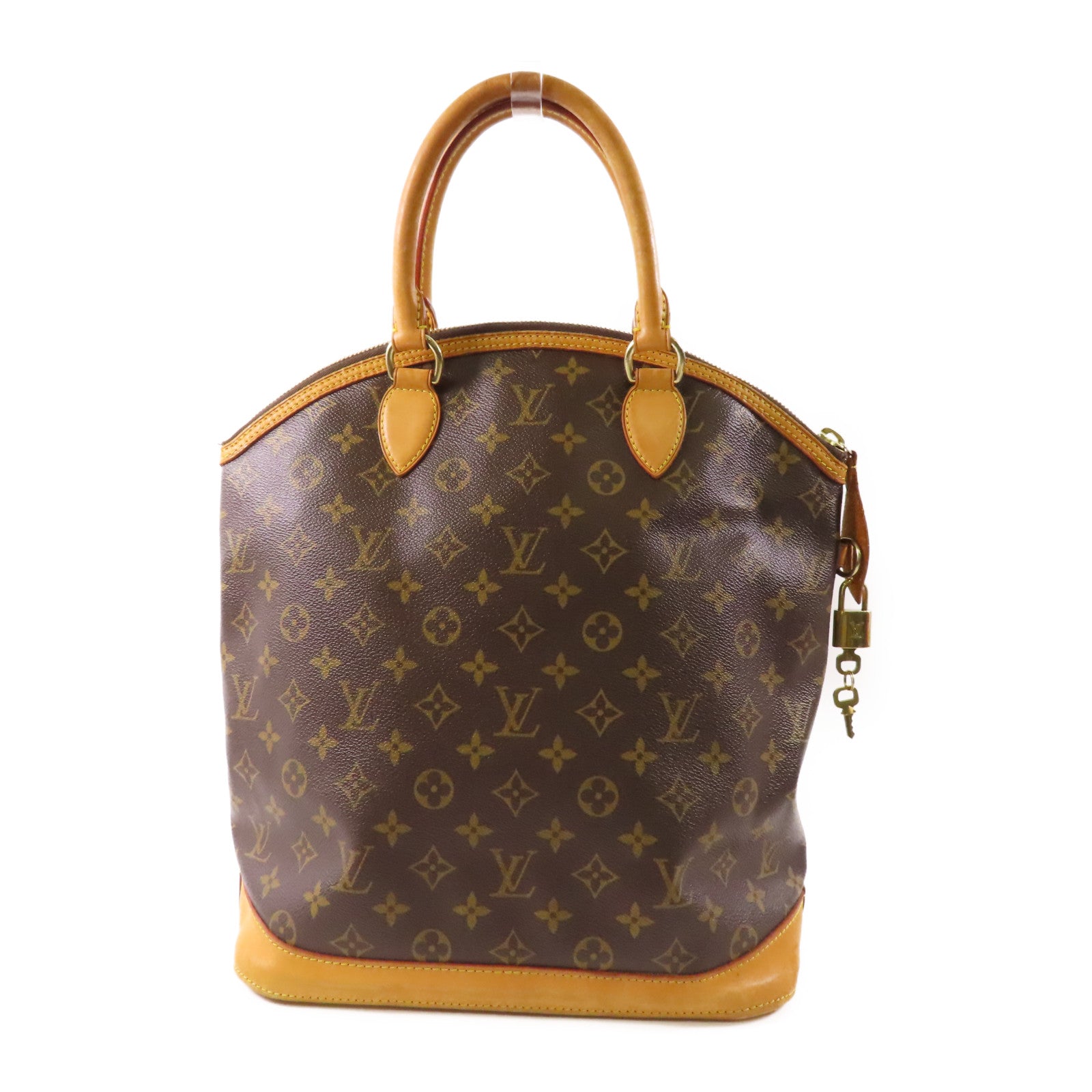 LOUIS VUITTON LV GHW Lockit Vertical Hand Bag M40103 Monogram Brown