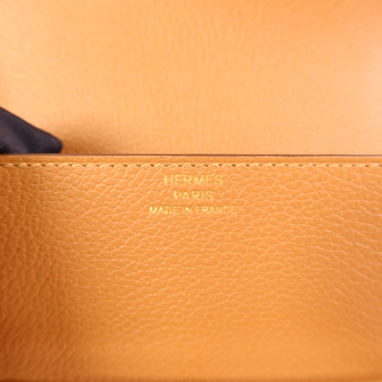 HERMES Evercolor皮革Roulis Slim金扣手拿包Gold