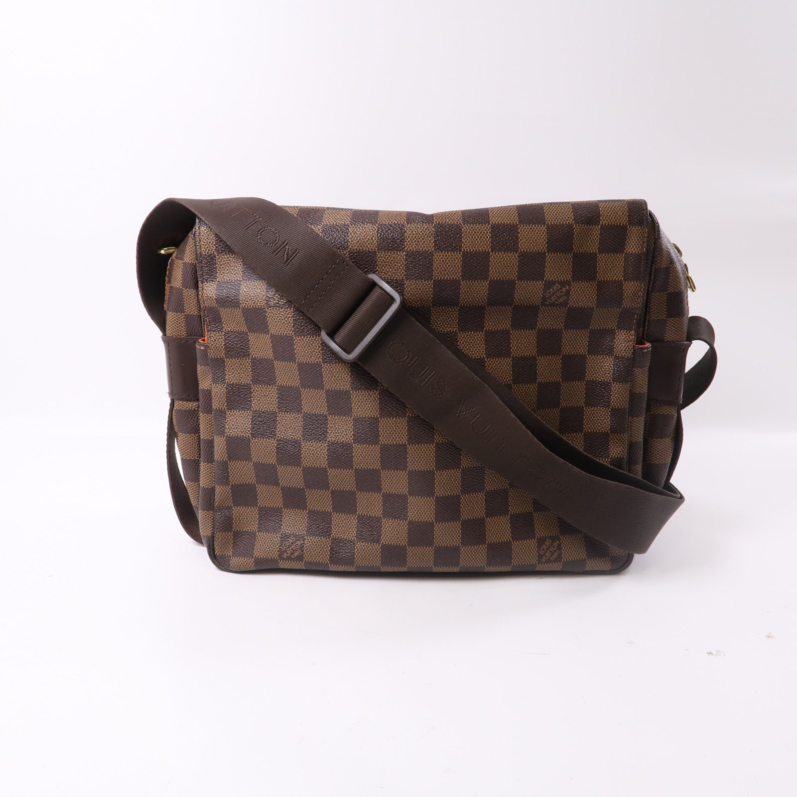 LOUIS VUITTON Damier Naviglio金扣肩背袋啡色
