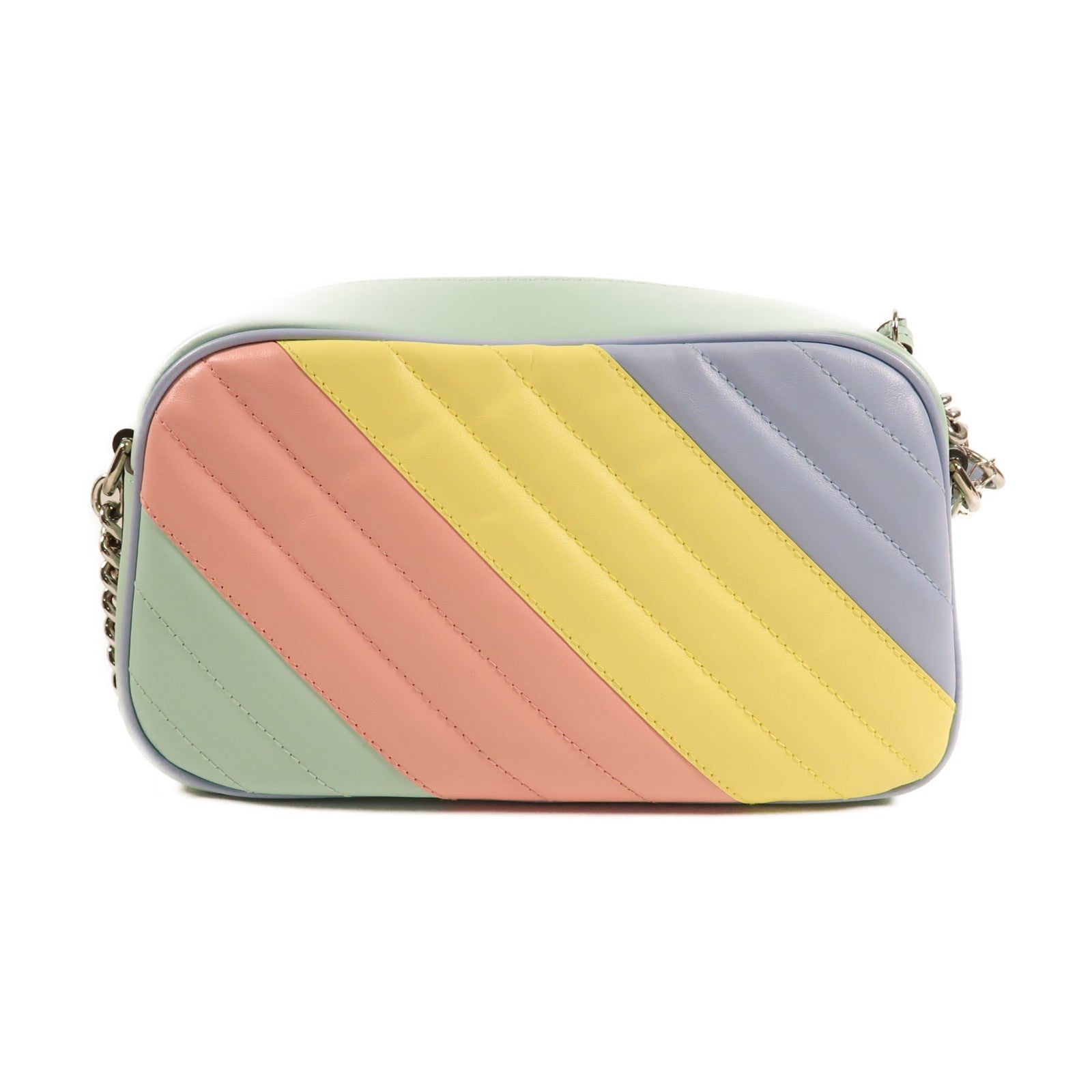 GUCCI 羊皮皮革GG Marmont銀扣鏈帶肩背袋