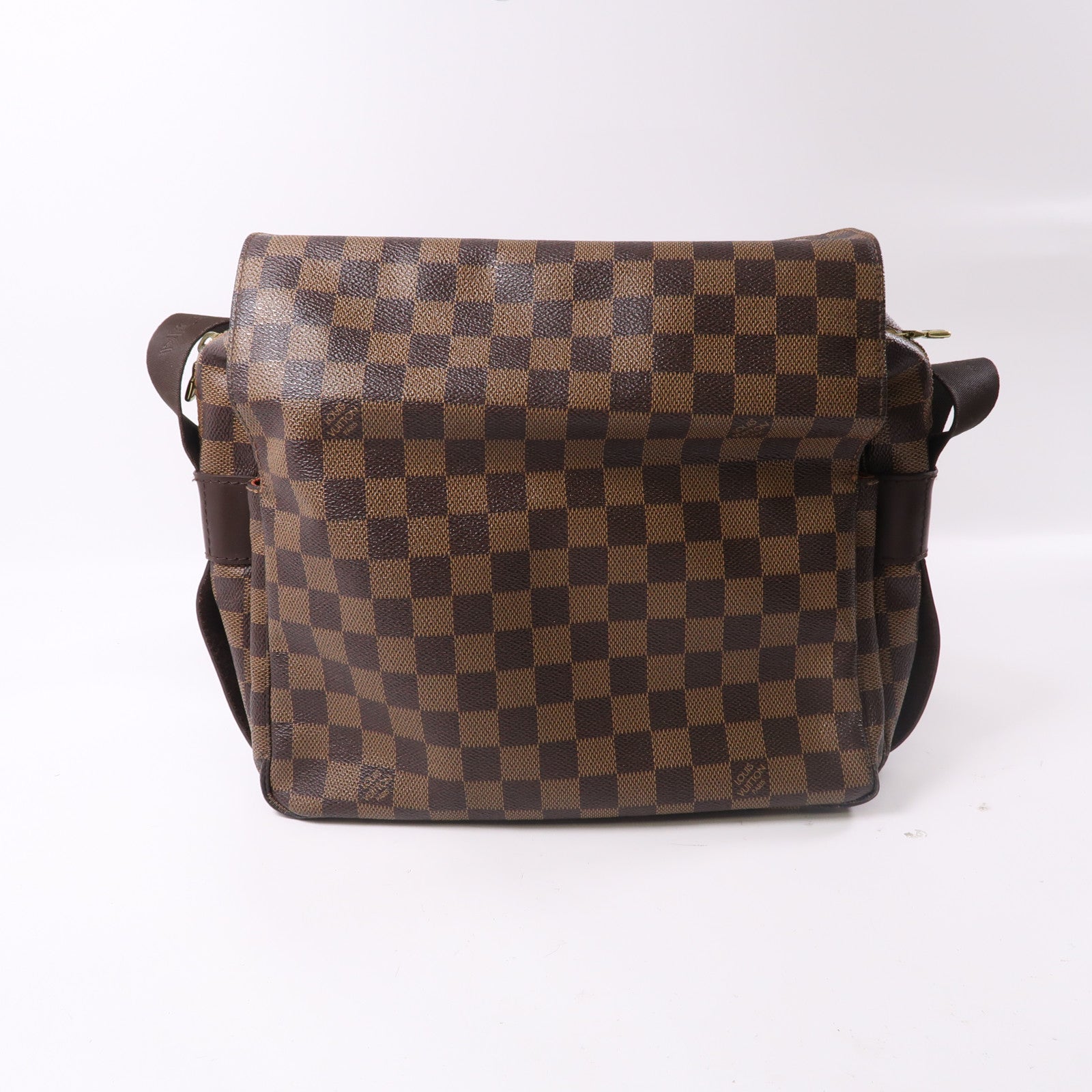 LOUIS VUITTON Damier Naviglio金扣肩背袋啡色