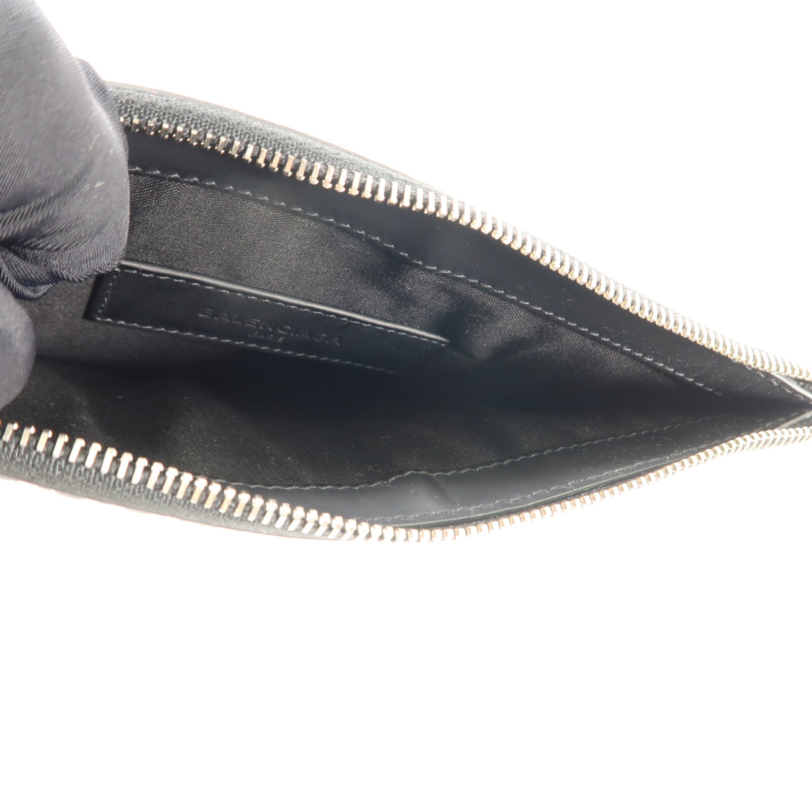 BALENCIAGA 牛皮皮革Pouch銀扣小袋