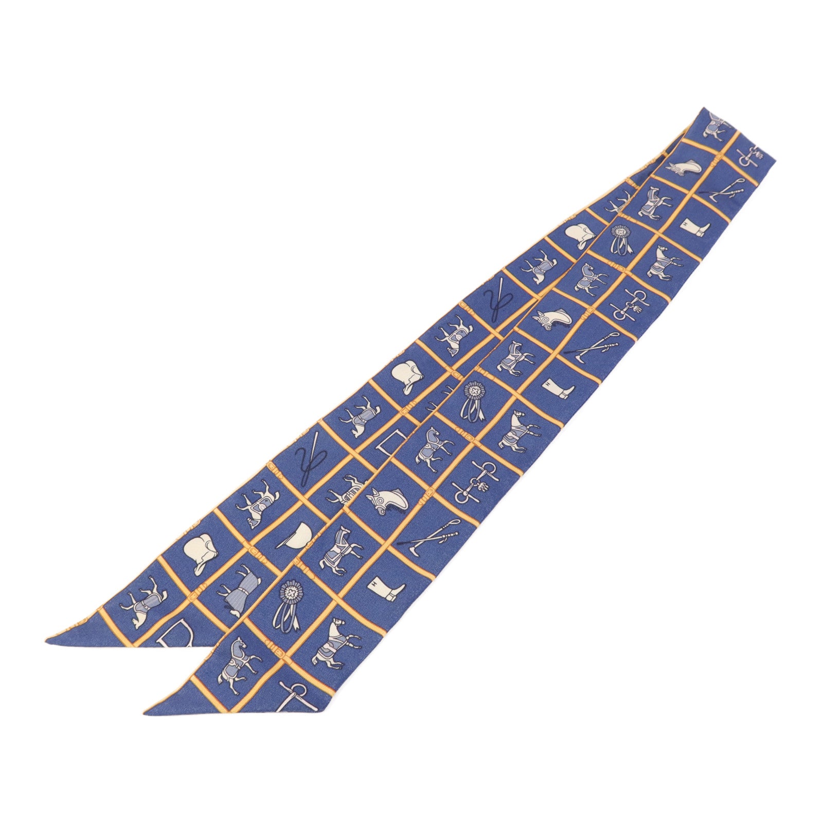 HERMES 絲質Twilly絲巾Blue