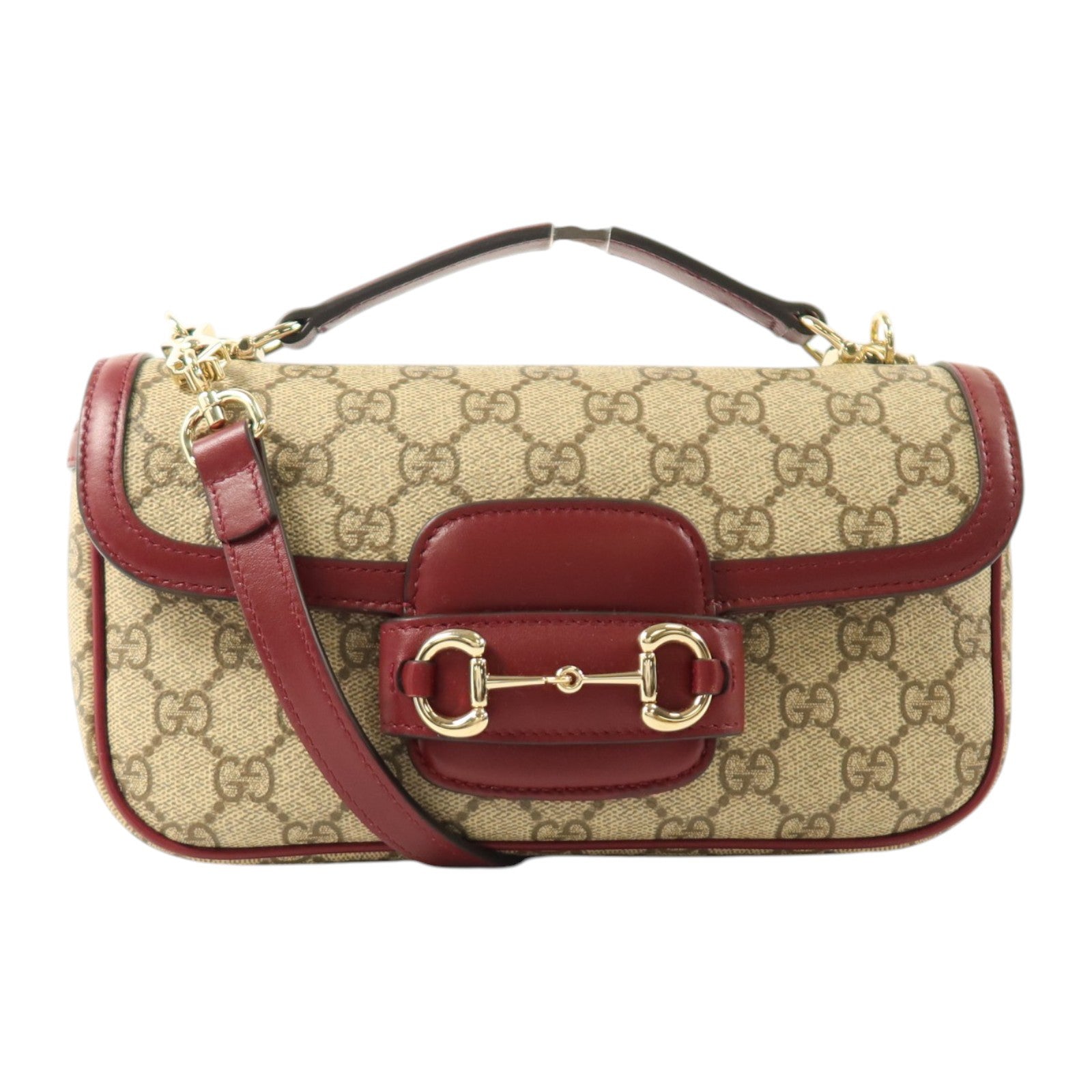GUCCI GG Supreme Canvas Horsebit 1955 East West金扣手挽肩背兩用袋