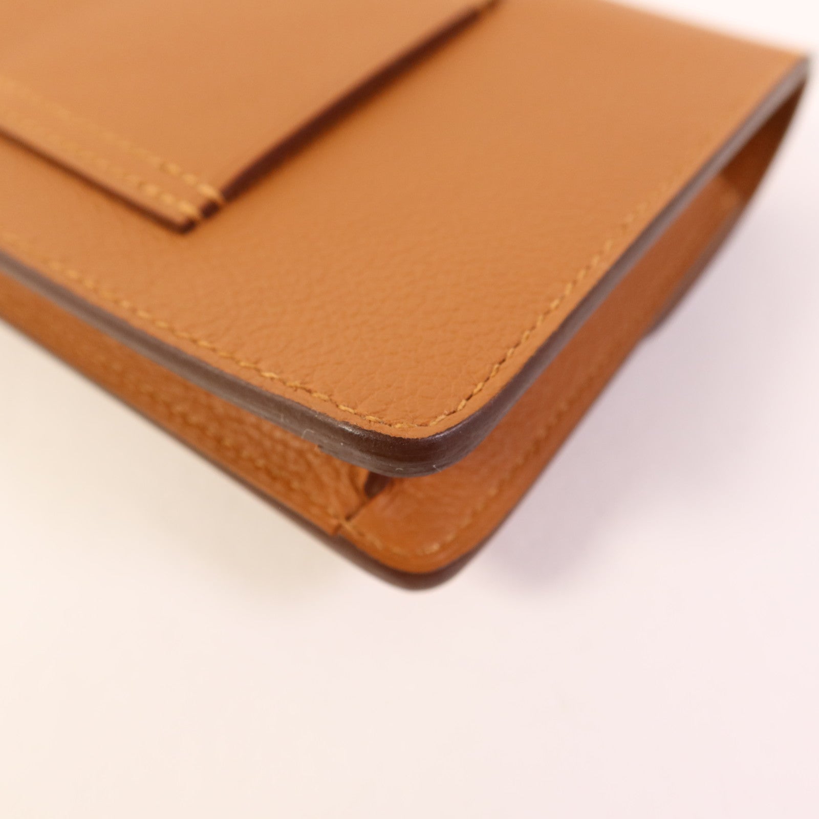 HERMES Evercolor皮革Roulis Slim金扣手拿包Gold