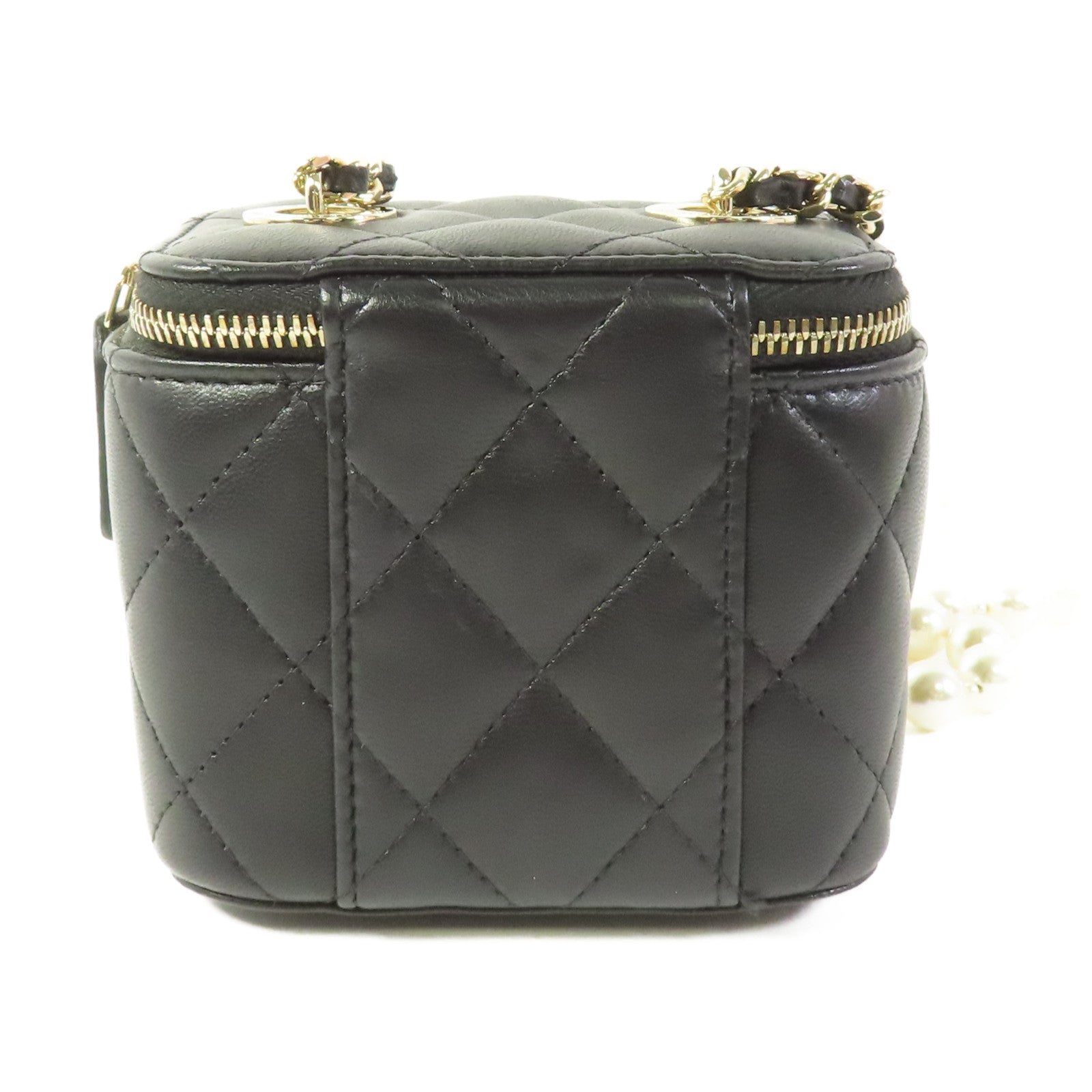 CHANEL 羊皮皮革Mini Vanity Case金扣肩背袋