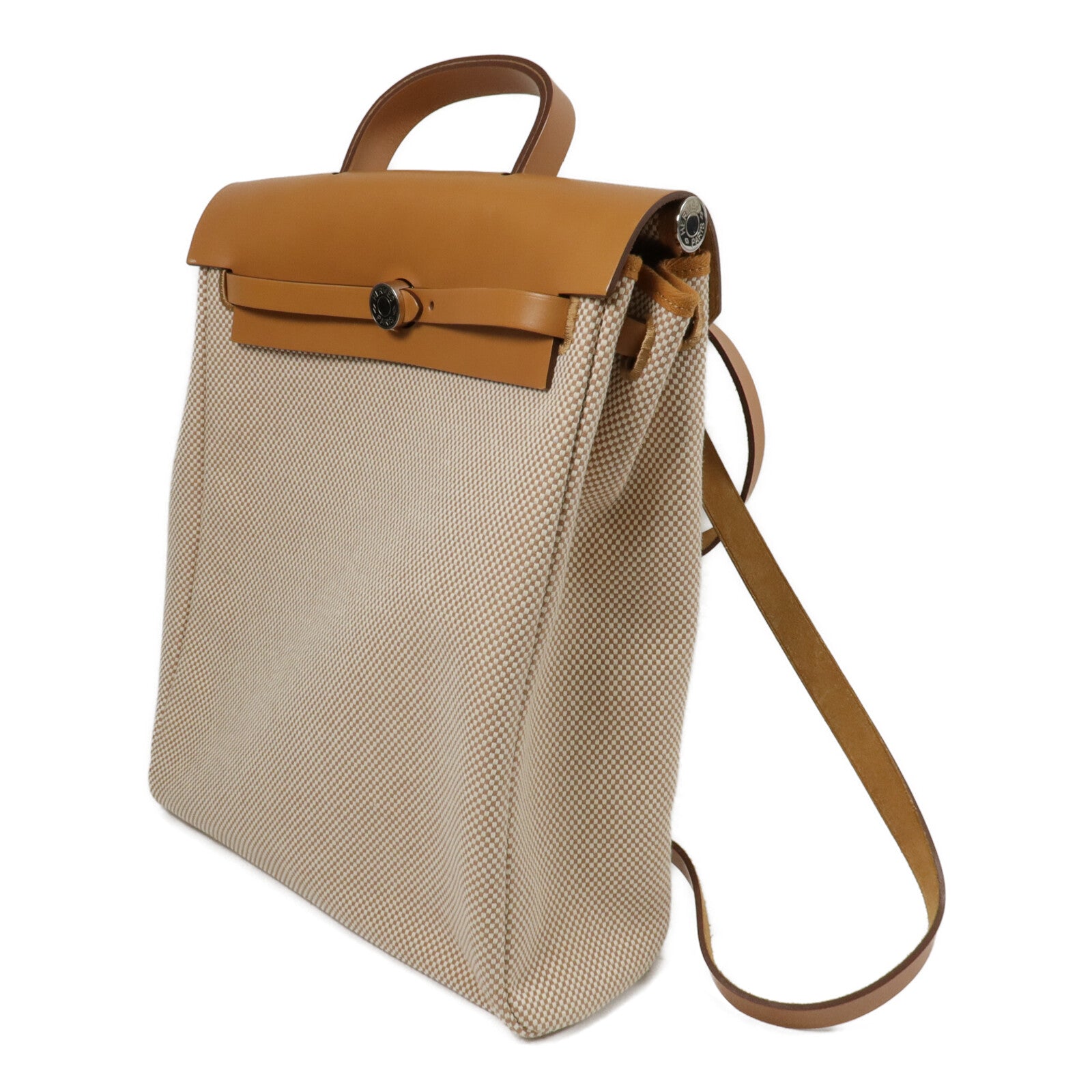HERMES 帆布Herbag a dos Zip Retourne Backpack背包