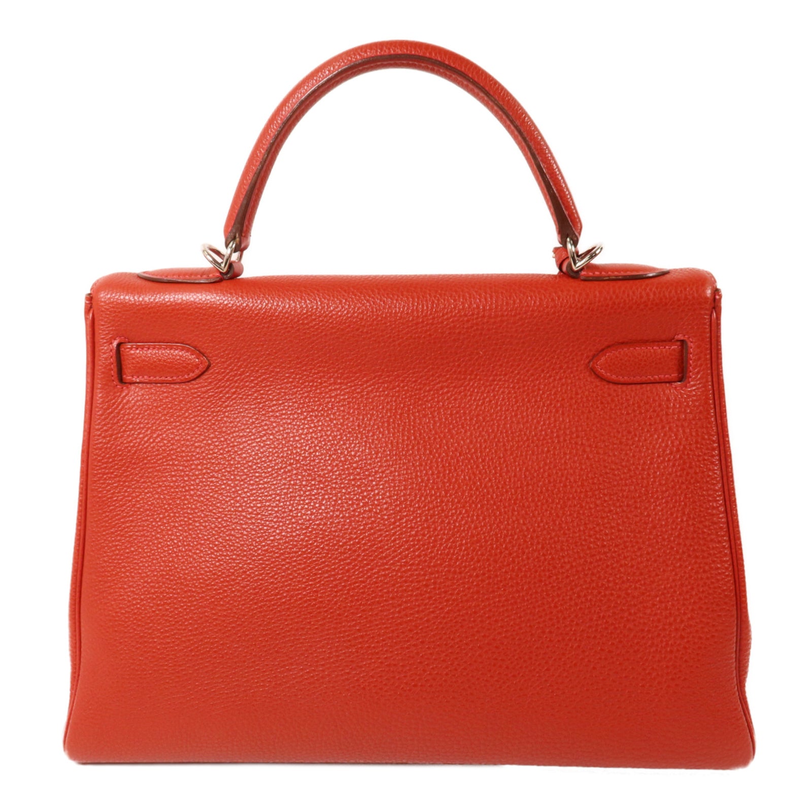 HERMES Clemence皮革Kelly 32手挽肩背兩用袋Rouge H