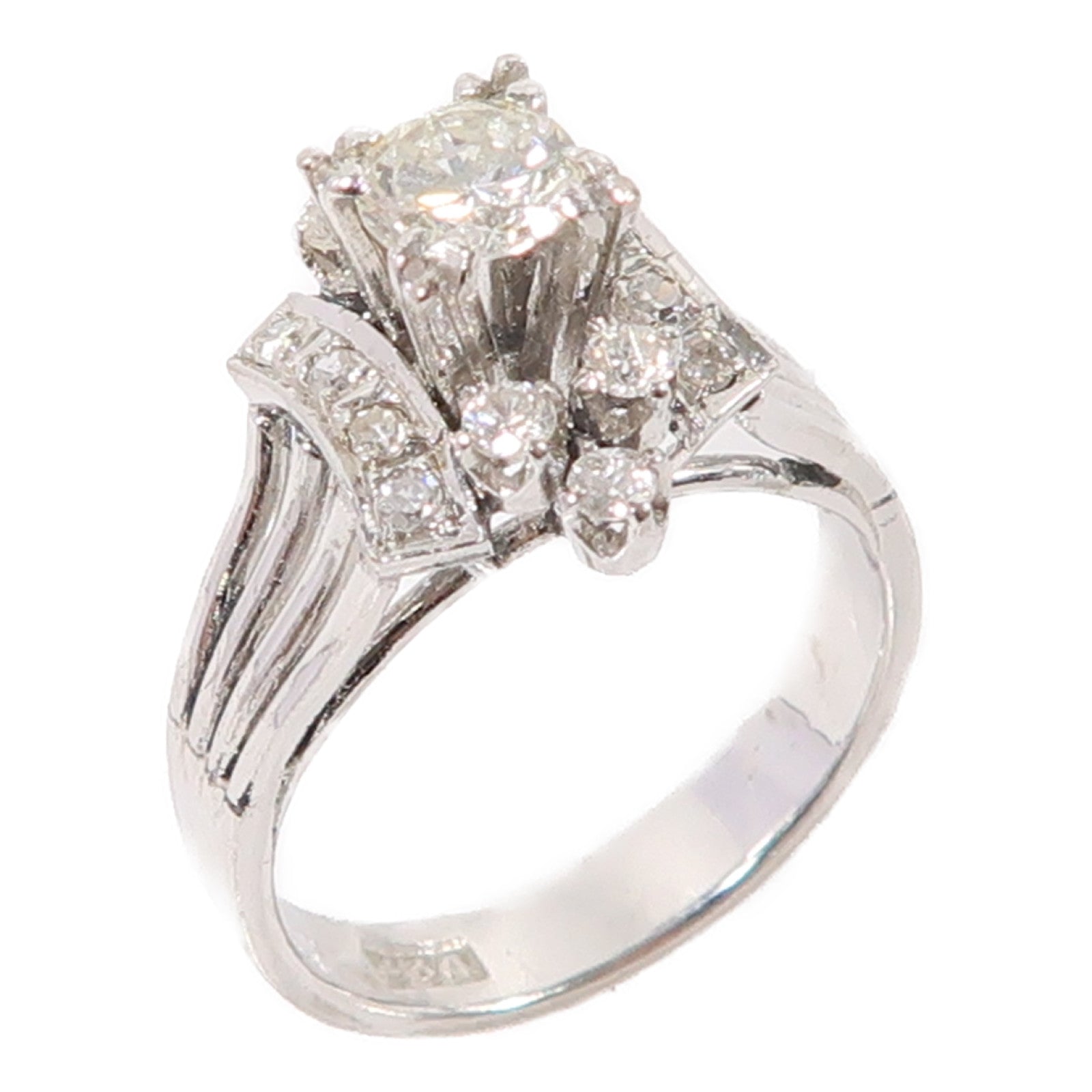 JEWELRY Diamond Ring US#4.5 8K White Gold