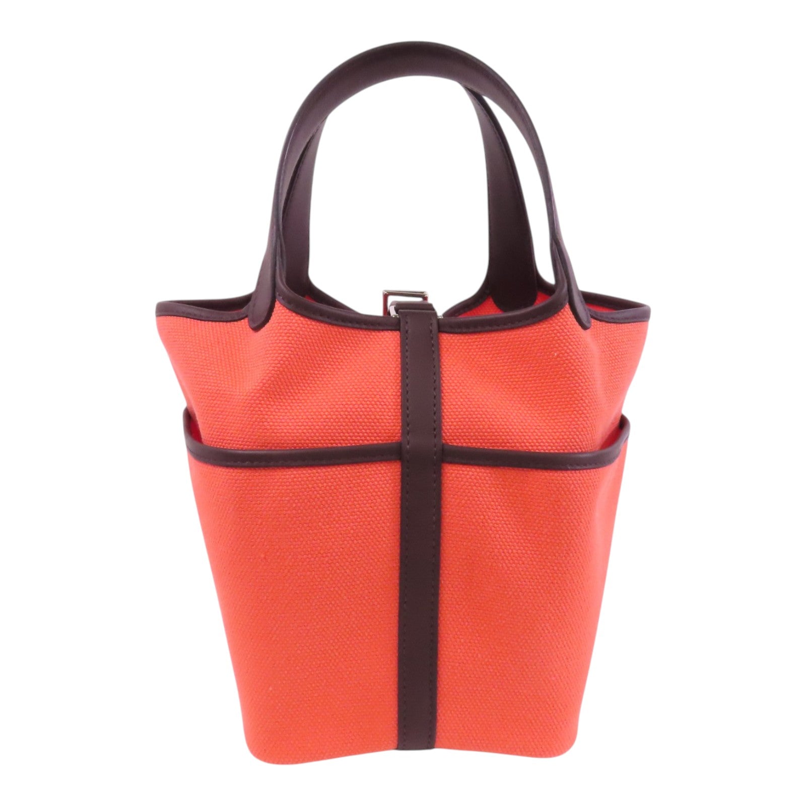 HERMES 帆布Picotin Cargo PM銀扣手挽袋