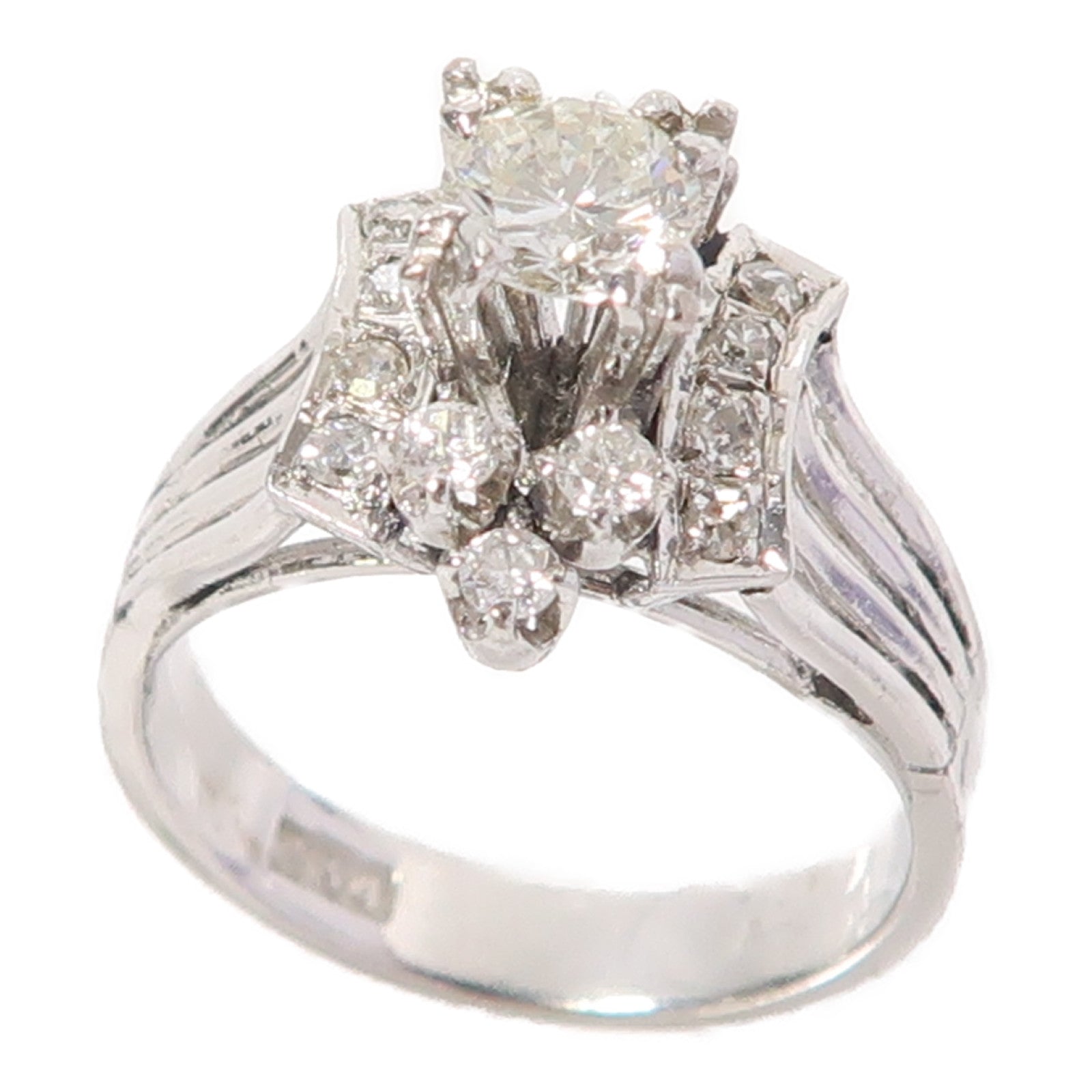 JEWELRY Diamond Ring US#4.5 8K White Gold