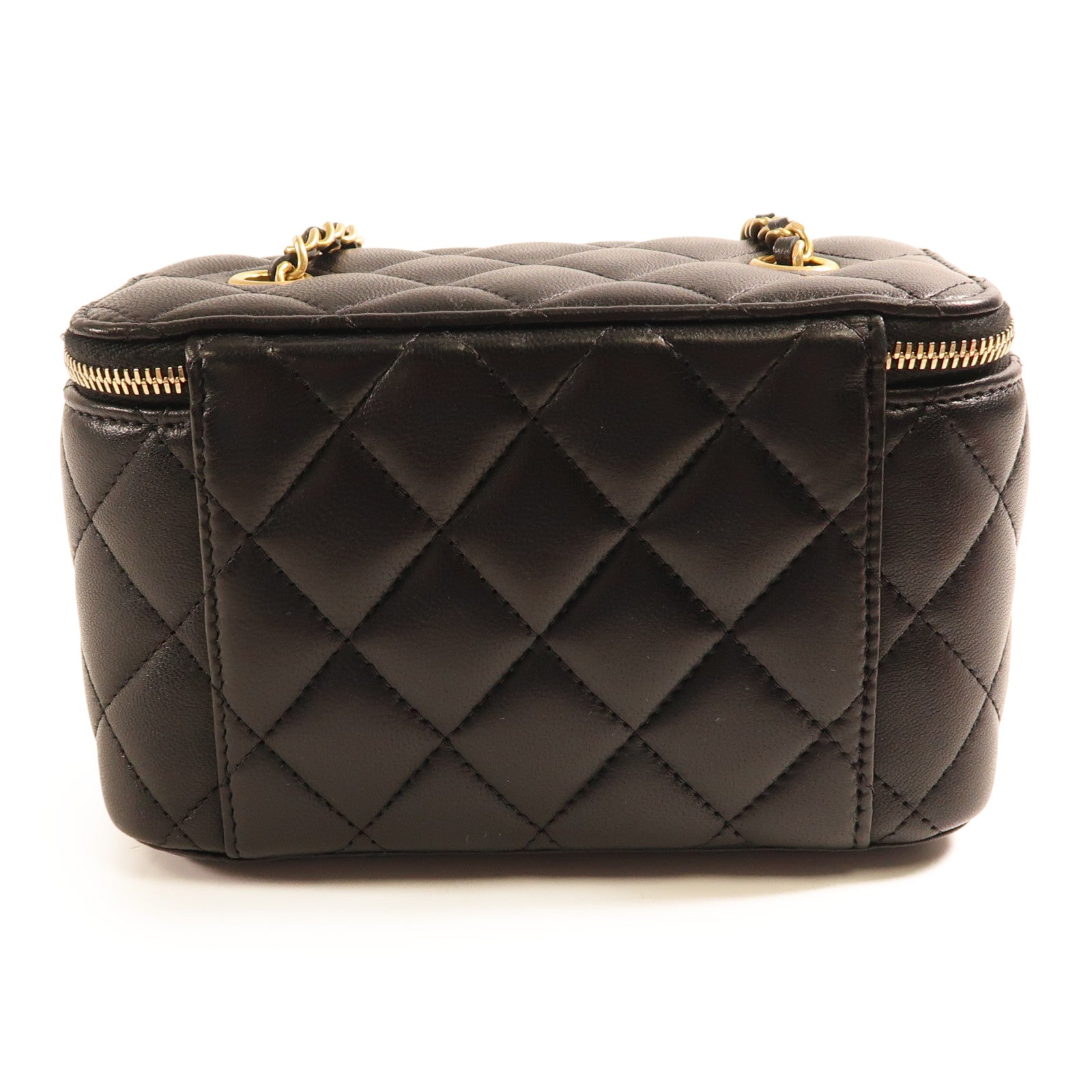 CHANEL 羊皮皮革Vanity Case金扣鏈帶肩背袋