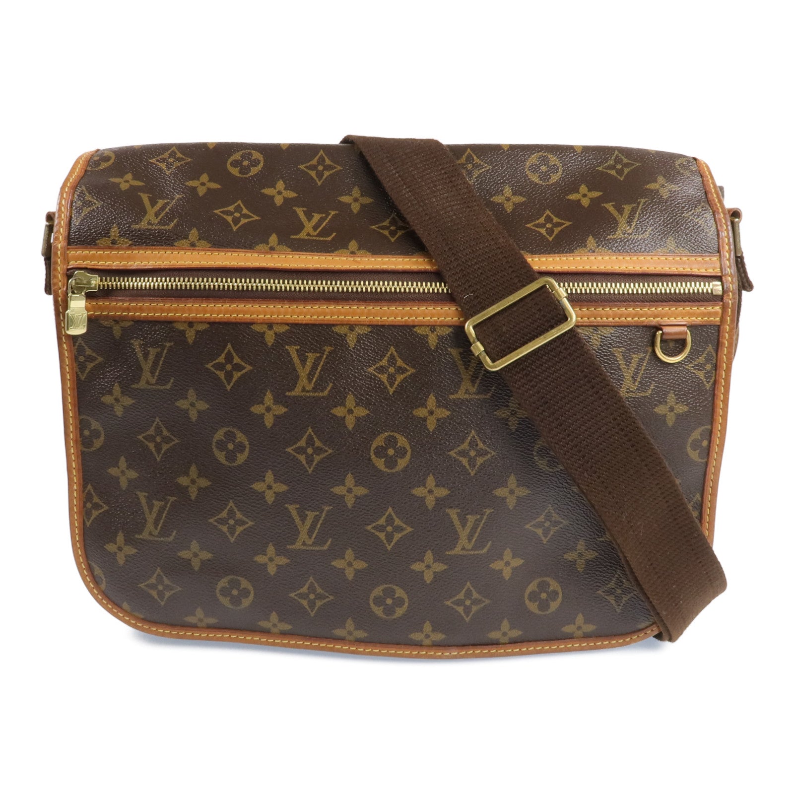 LOUIS VUITTON Monogram Bosphore金扣肩背袋棕色