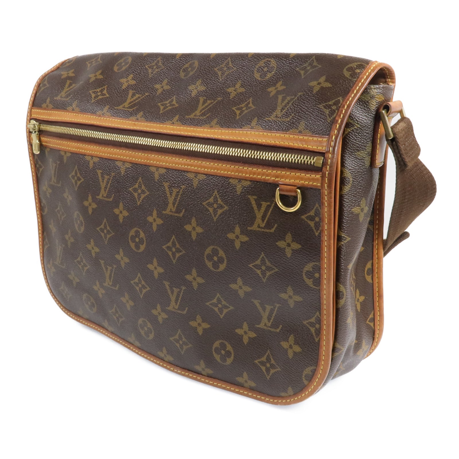 LOUIS VUITTON Monogram Bosphore金扣肩背袋棕色