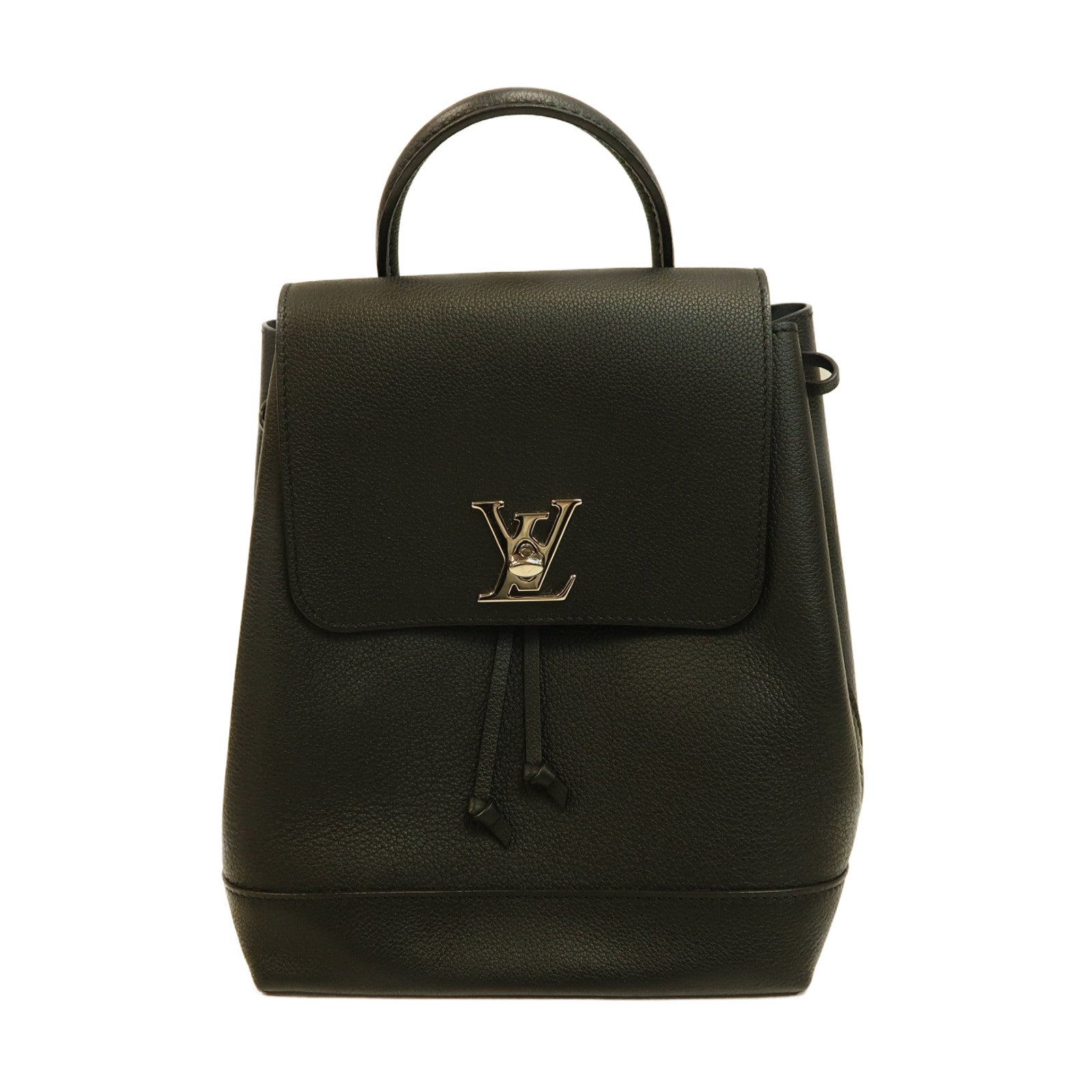 LOUIS VUITTON 【激減優惠】牛皮皮革Lockme Backpack銀扣背包黑色