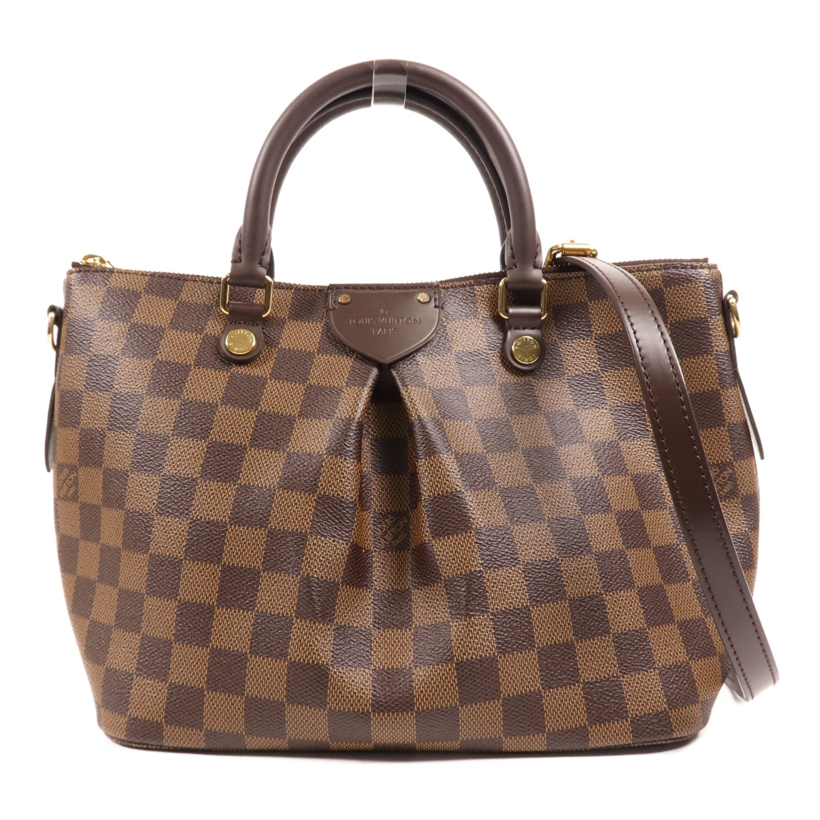 LOUIS VUITTON Damier Siena PM金扣手挽肩背兩用袋