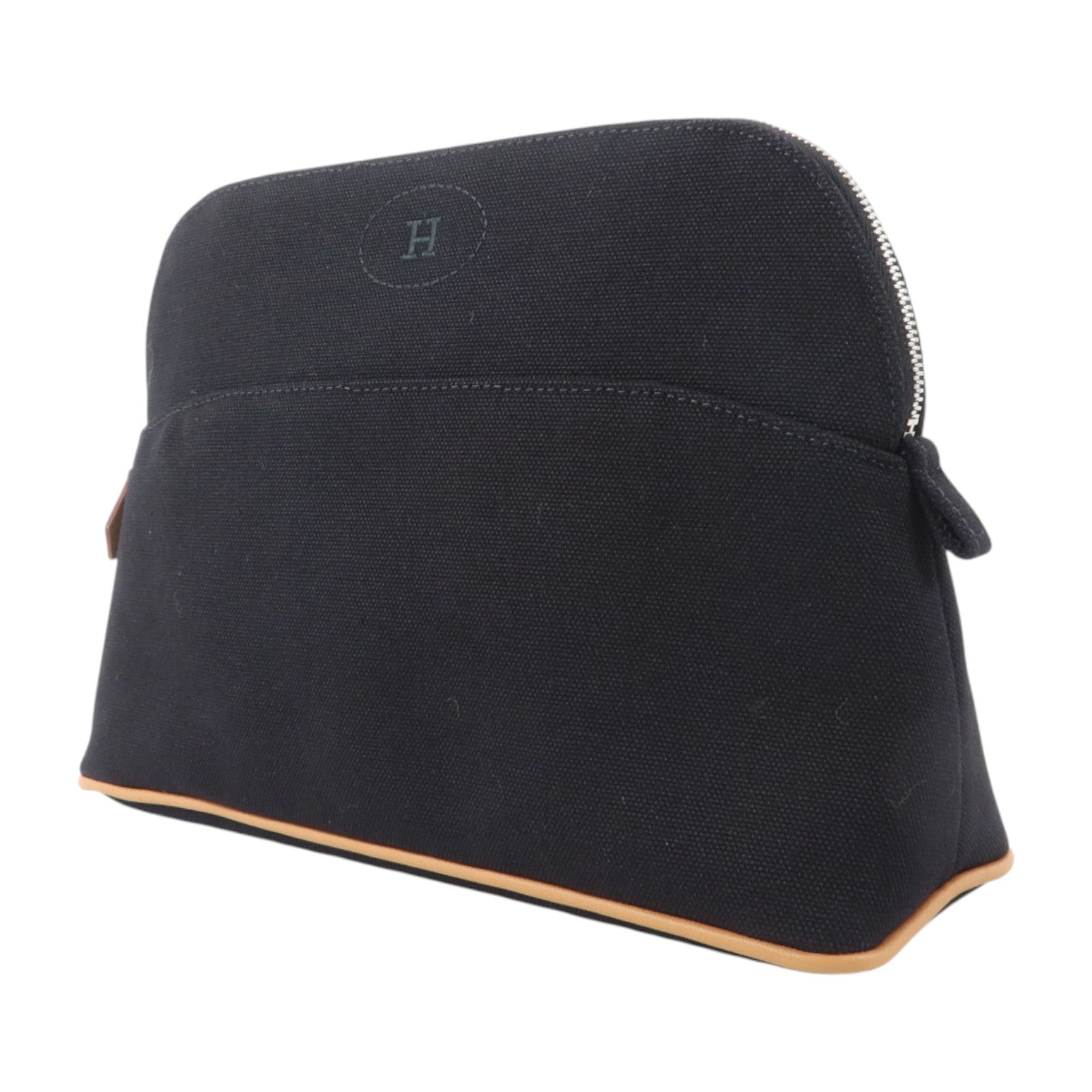HERMES 帆布Bolide Case Medium銀扣手拿包