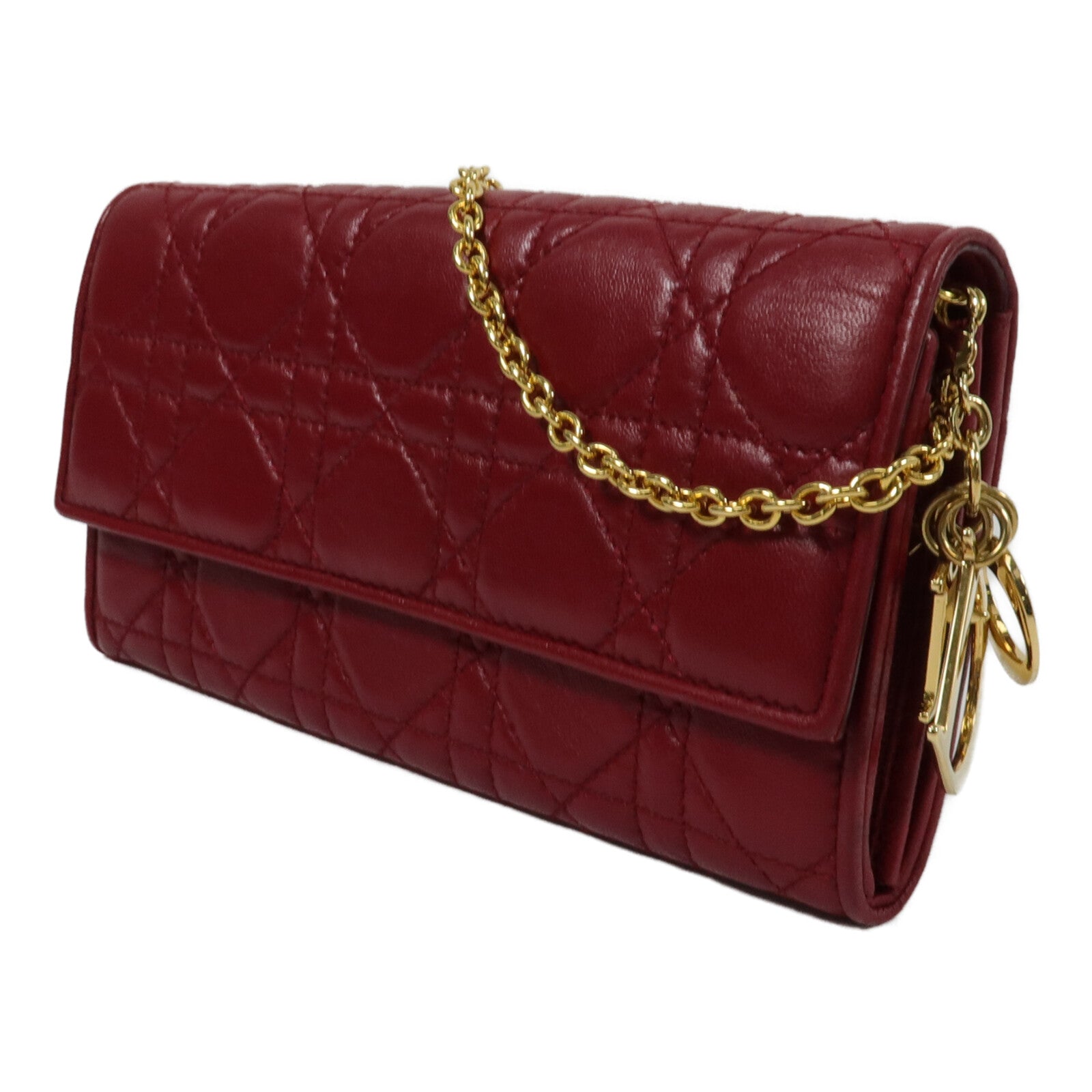 Dior 羊皮皮革Lady Dior Wallet On Chain鏈帶肩背袋