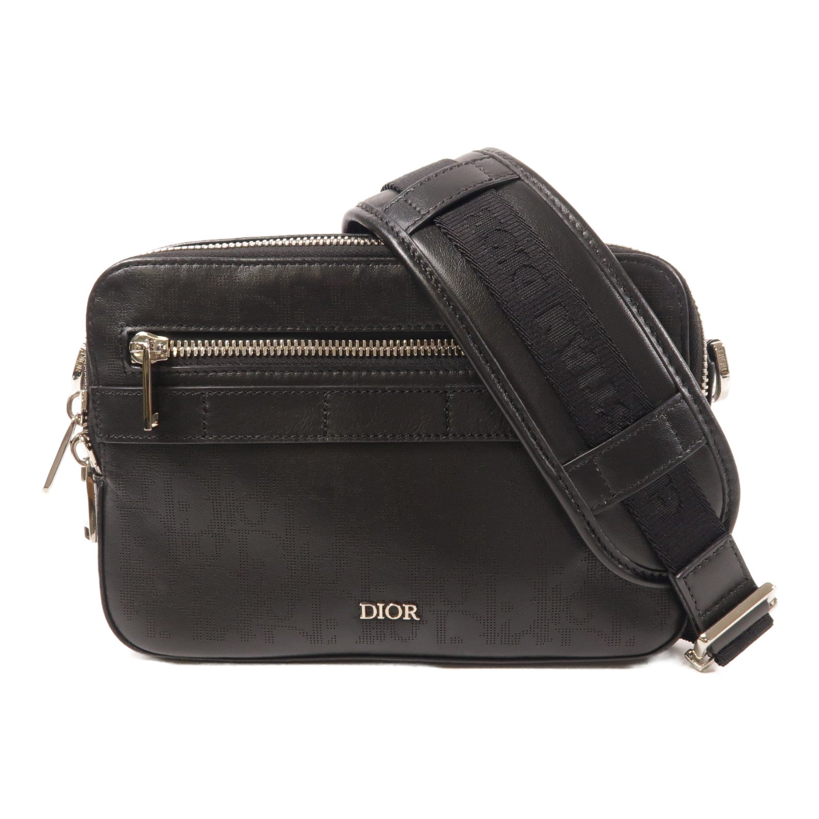 Dior 【激減優惠】牛皮皮革Men Galaxy Sagair Messenger Bag銀扣肩背袋